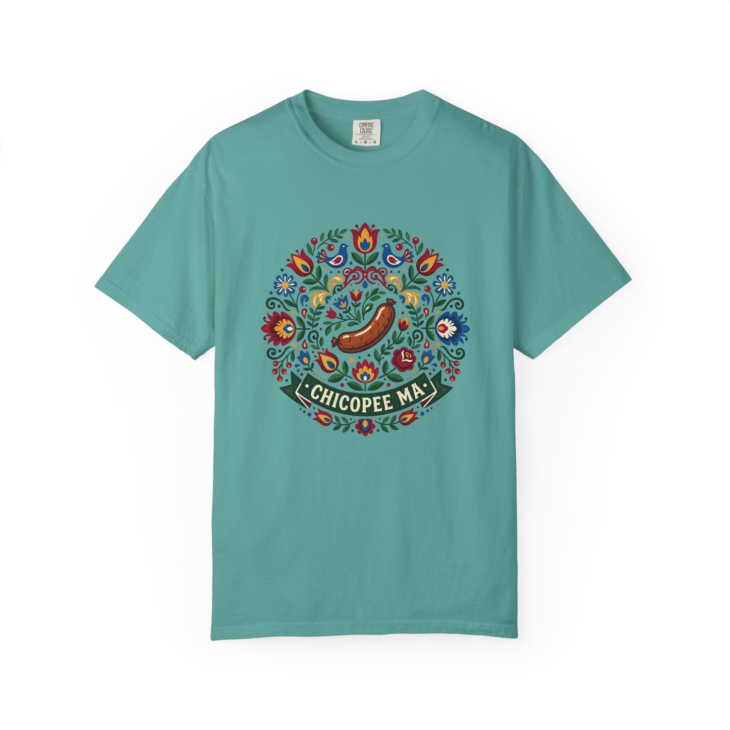 Small Town USA Chicopee MA Folk Art Polish Sausage T-Shirt