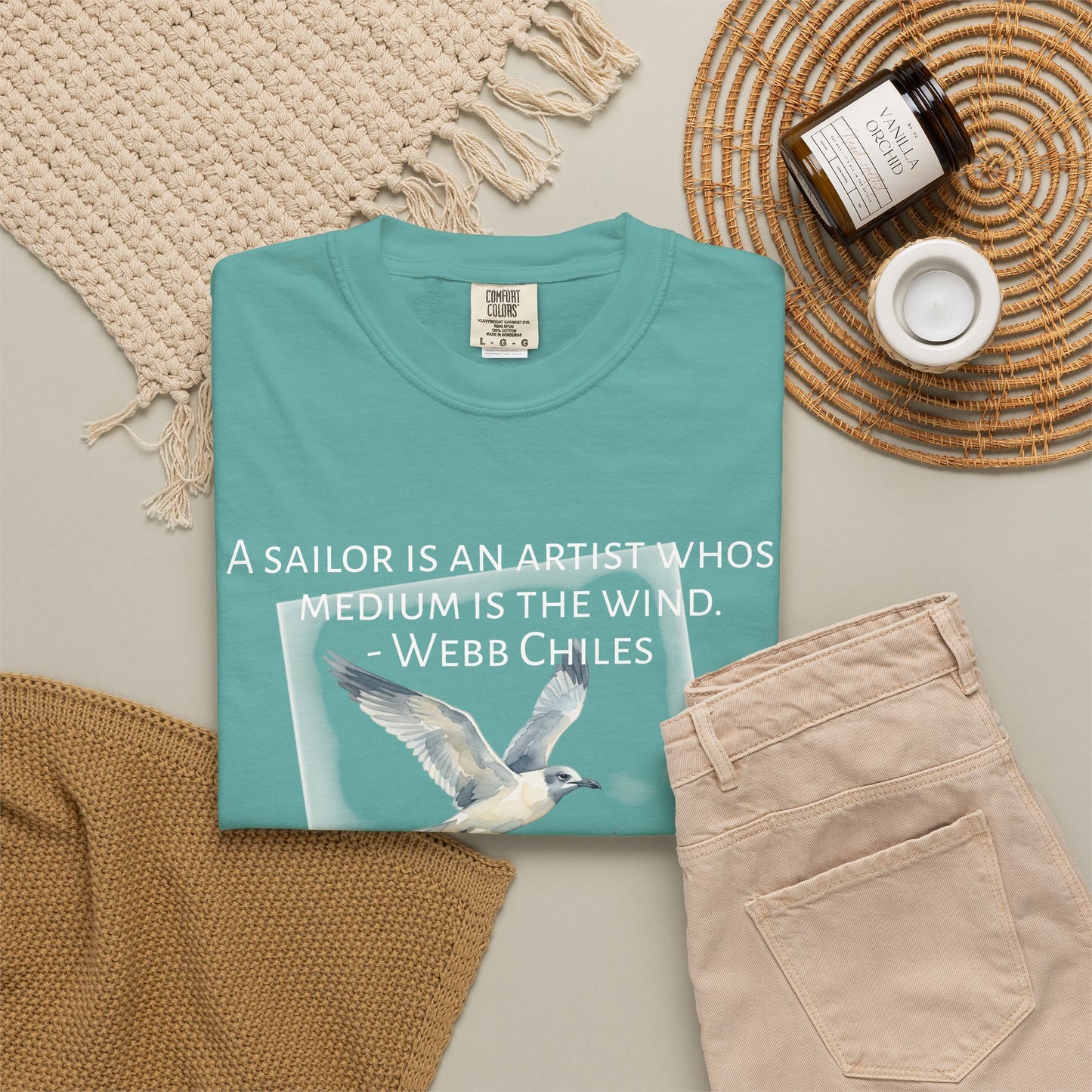 Sailor Quote T-Shirt — "A Sailor Is An Artist" Seagull Graphic Tee