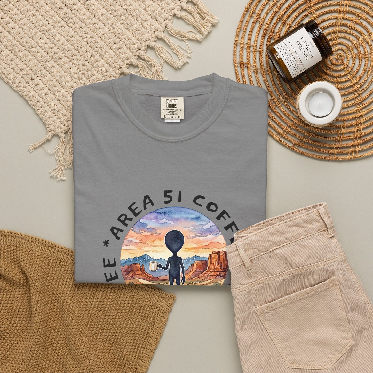 Area 51 Coffee Alien Graphic T-Shirt