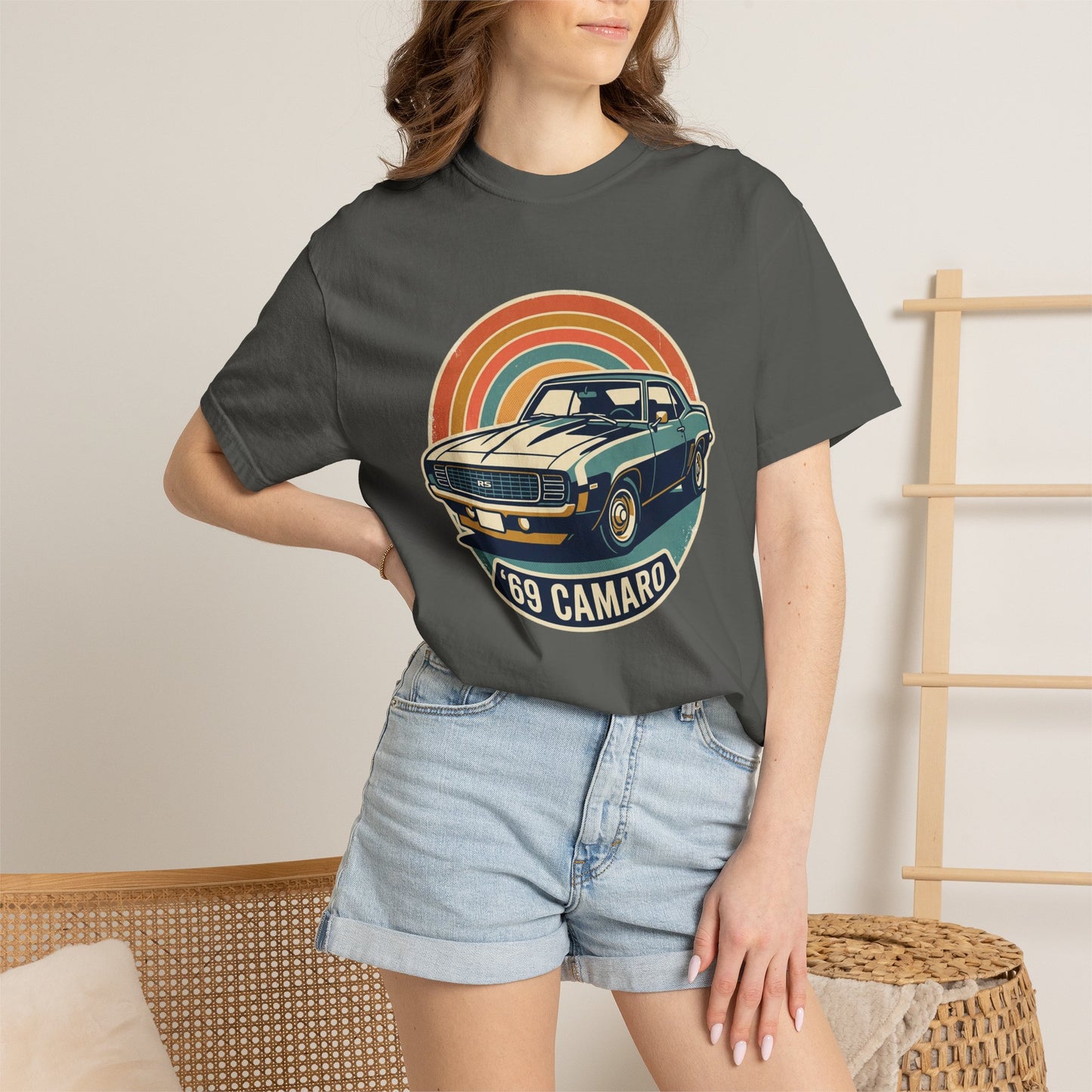 '69 Camaro Retro Muscle Car T-Shirt — Vintage Sunset Classic Car Tee