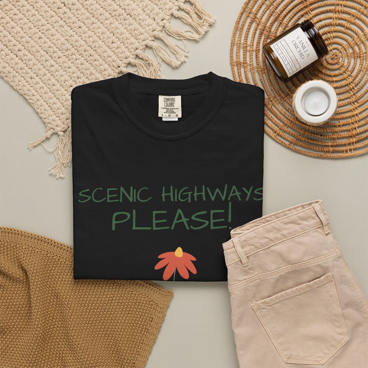 Scenic Highways Please! T-Shirt — Floral Travel Roadtrip Tee or