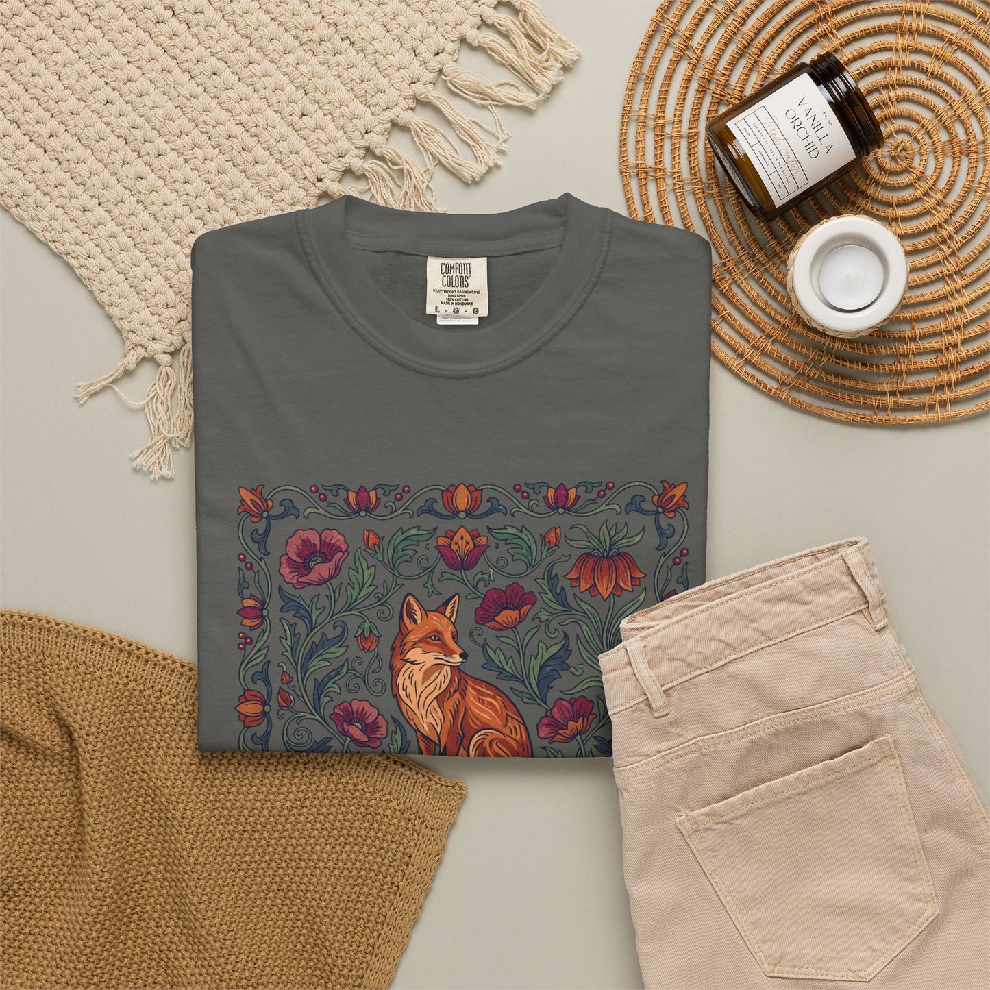 Fox Floral T-Shirt — Vintage Botanical Fox Graphic Tee