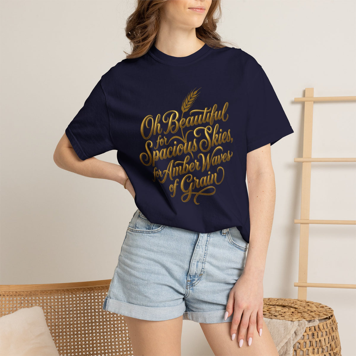 Oh Beautiful For Spacious Skies T-Shirt — Vintage Patriotic Americana Tee