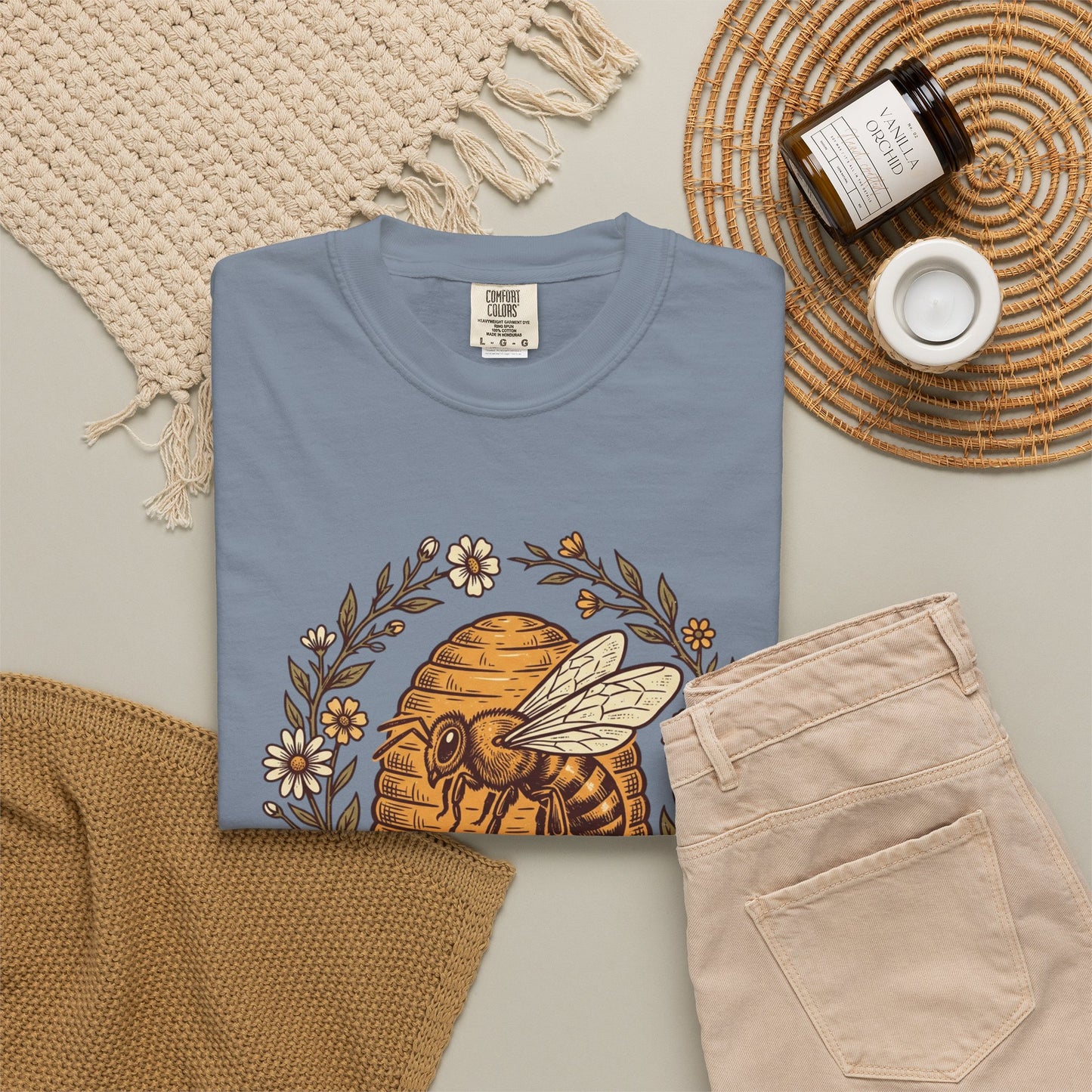 Beekeeper Graphic T-Shirt – 'Hivekeeper' Vintage Bee & Beehive Design