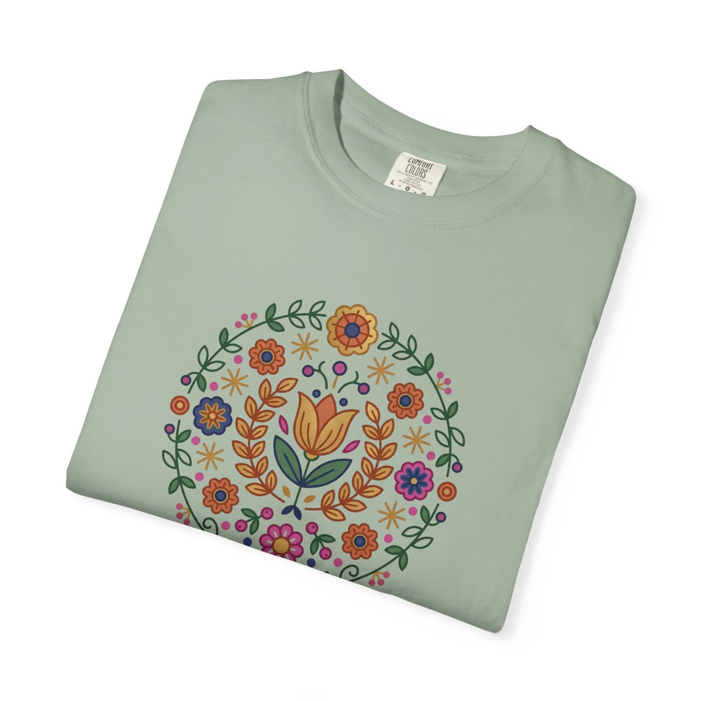 For Flower Lovers T-Shirt — Floral Wreath Nordic Folkart