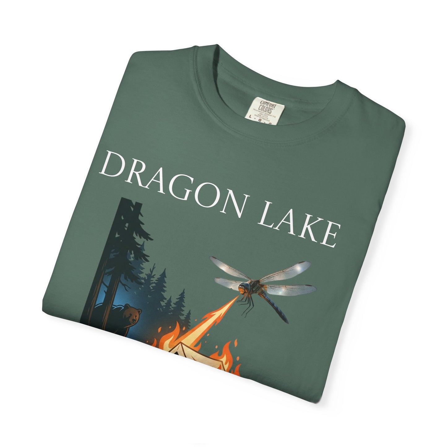 T-Shirt — 'Dragon Lake Fine Camping' Vintage Campfire Graphic Tee
