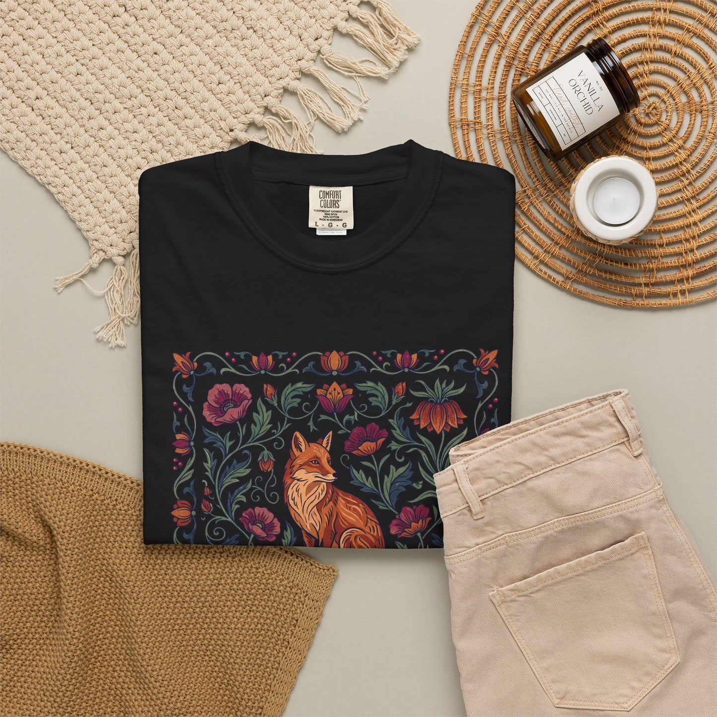 Fox Floral T-Shirt — Vintage Botanical Fox Graphic Tee