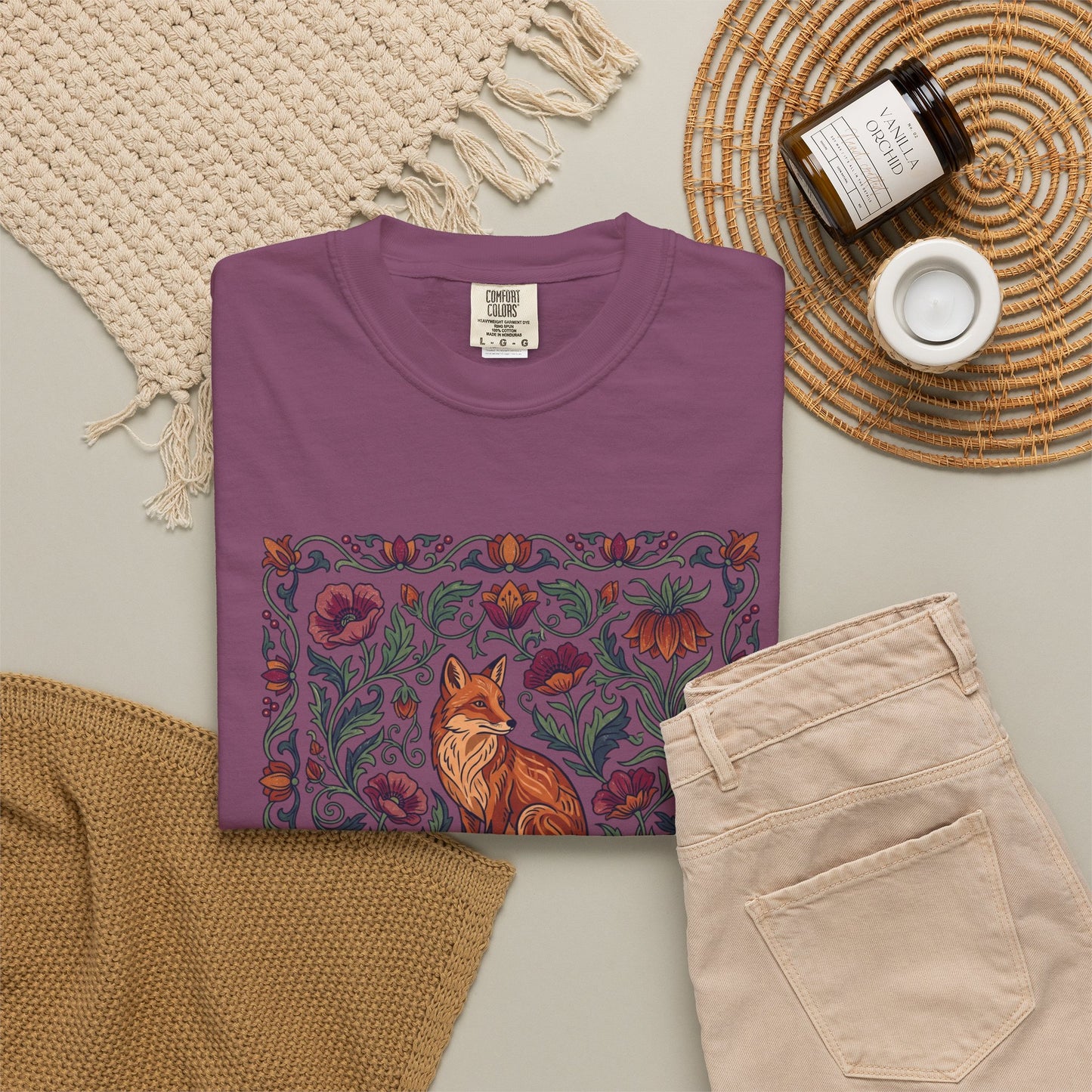 Fox Floral T-Shirt — Vintage Botanical Fox Graphic Tee