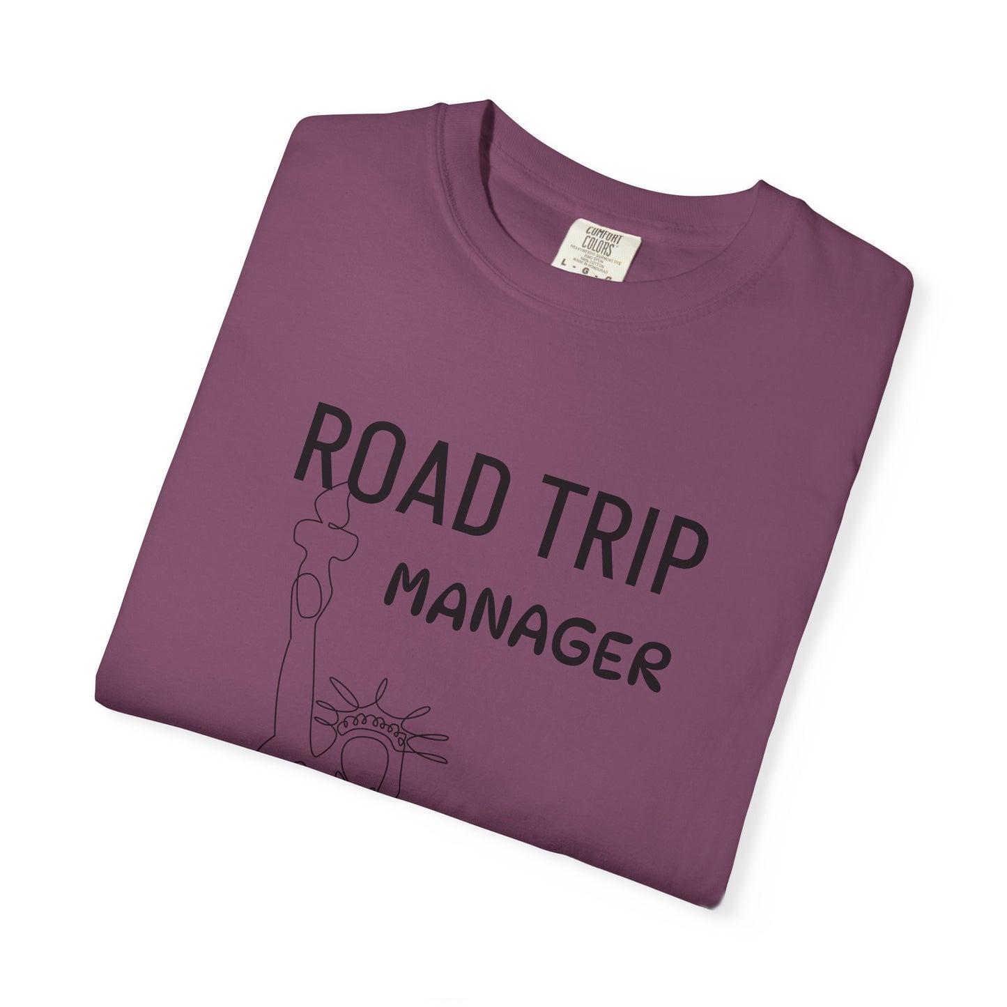 Road Trip Manager T-Shirt — Funny Travel Tee with Retro Line Art