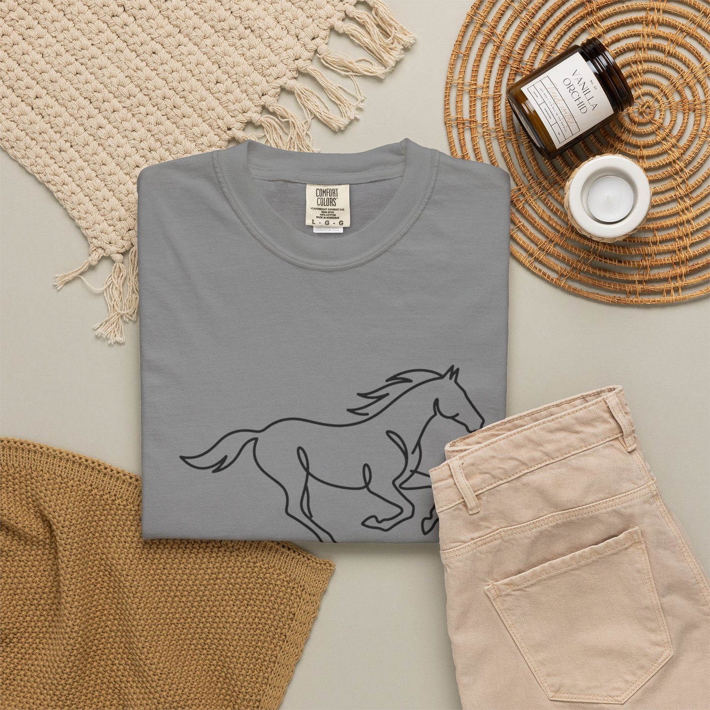 Running Horse Outline T-Shirt