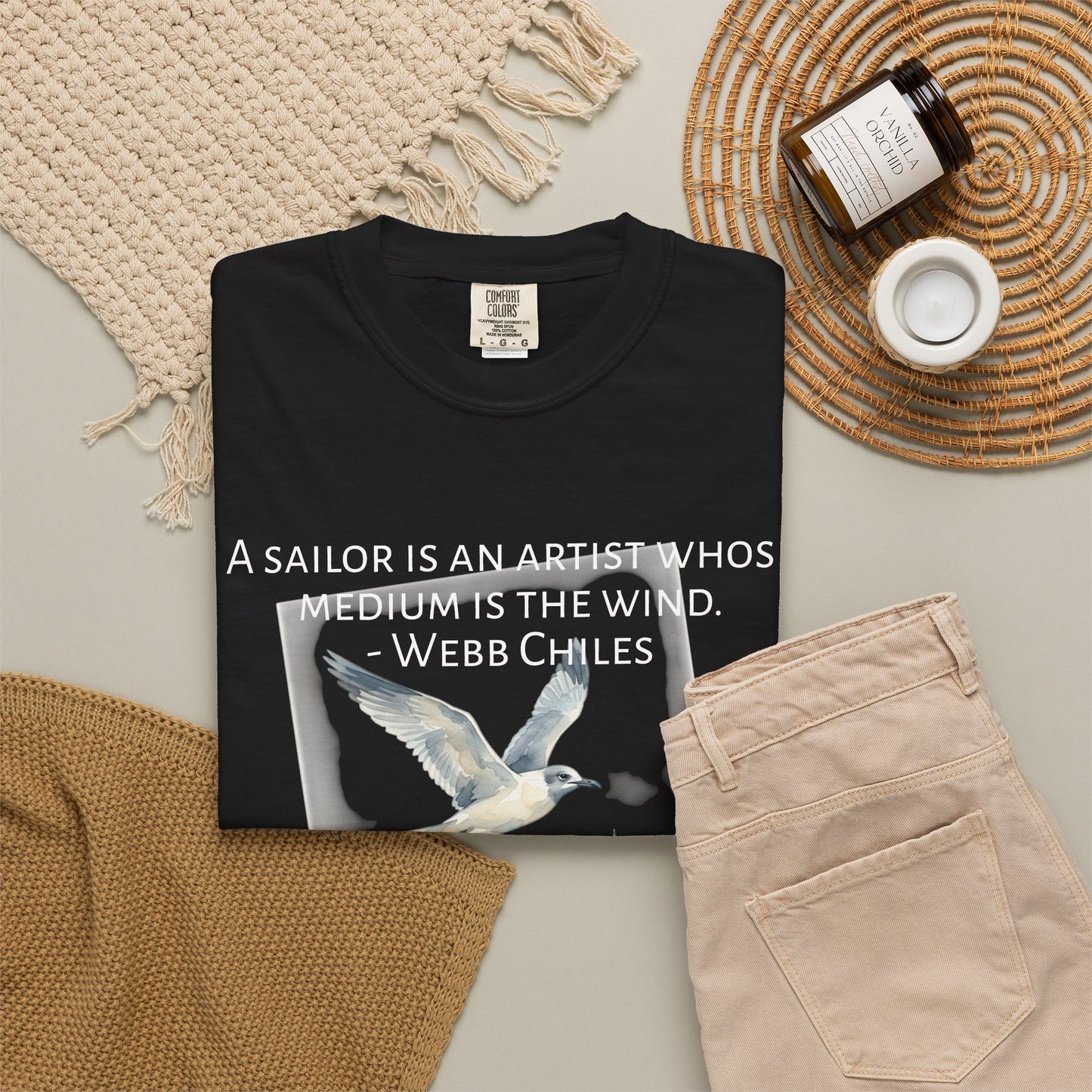 Sailor Quote T-Shirt — "A Sailor Is An Artist" Seagull Graphic Tee