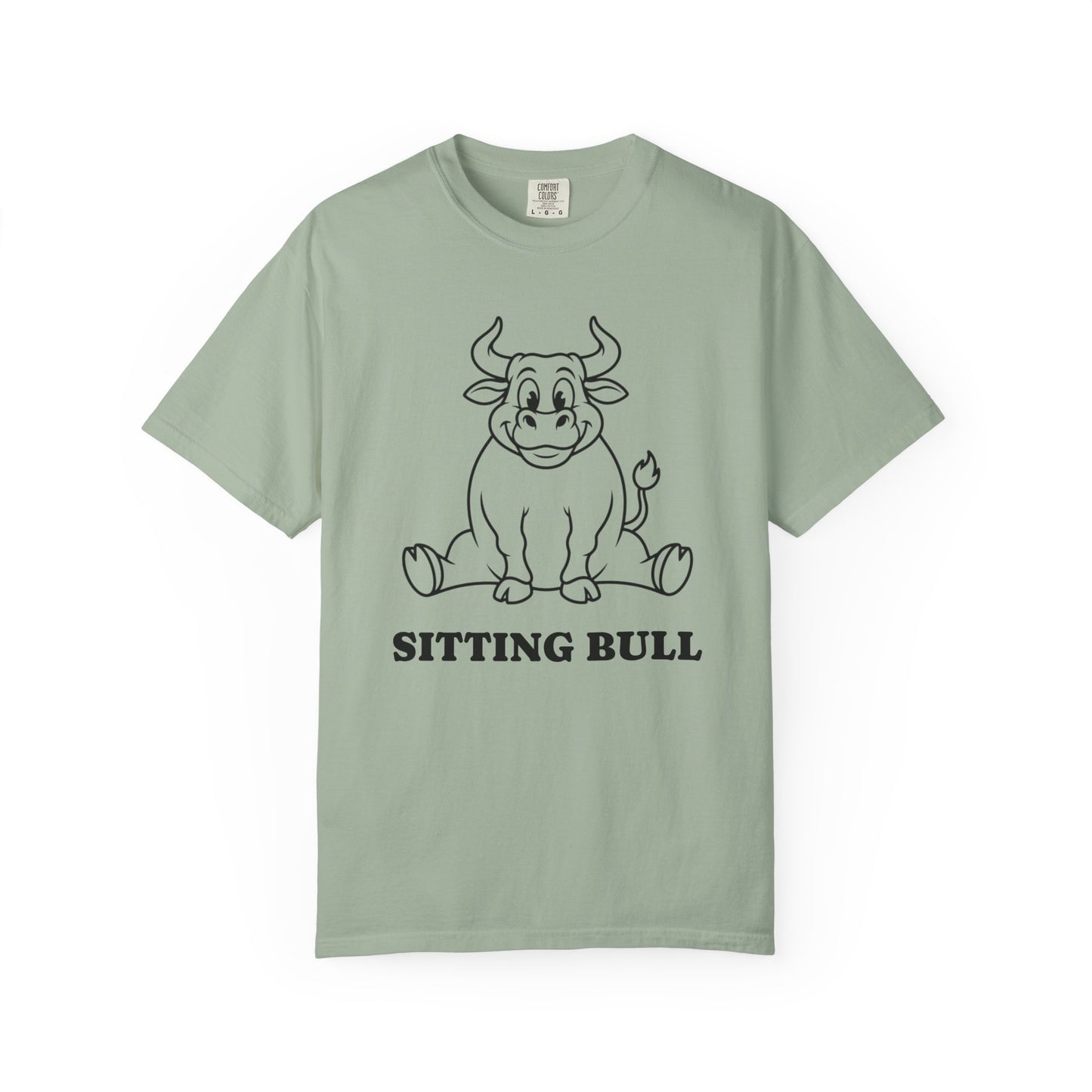 Sitting Bull Cute Cartoon Bull T‑Shirt — Playful Farm Animal Graphic Tee