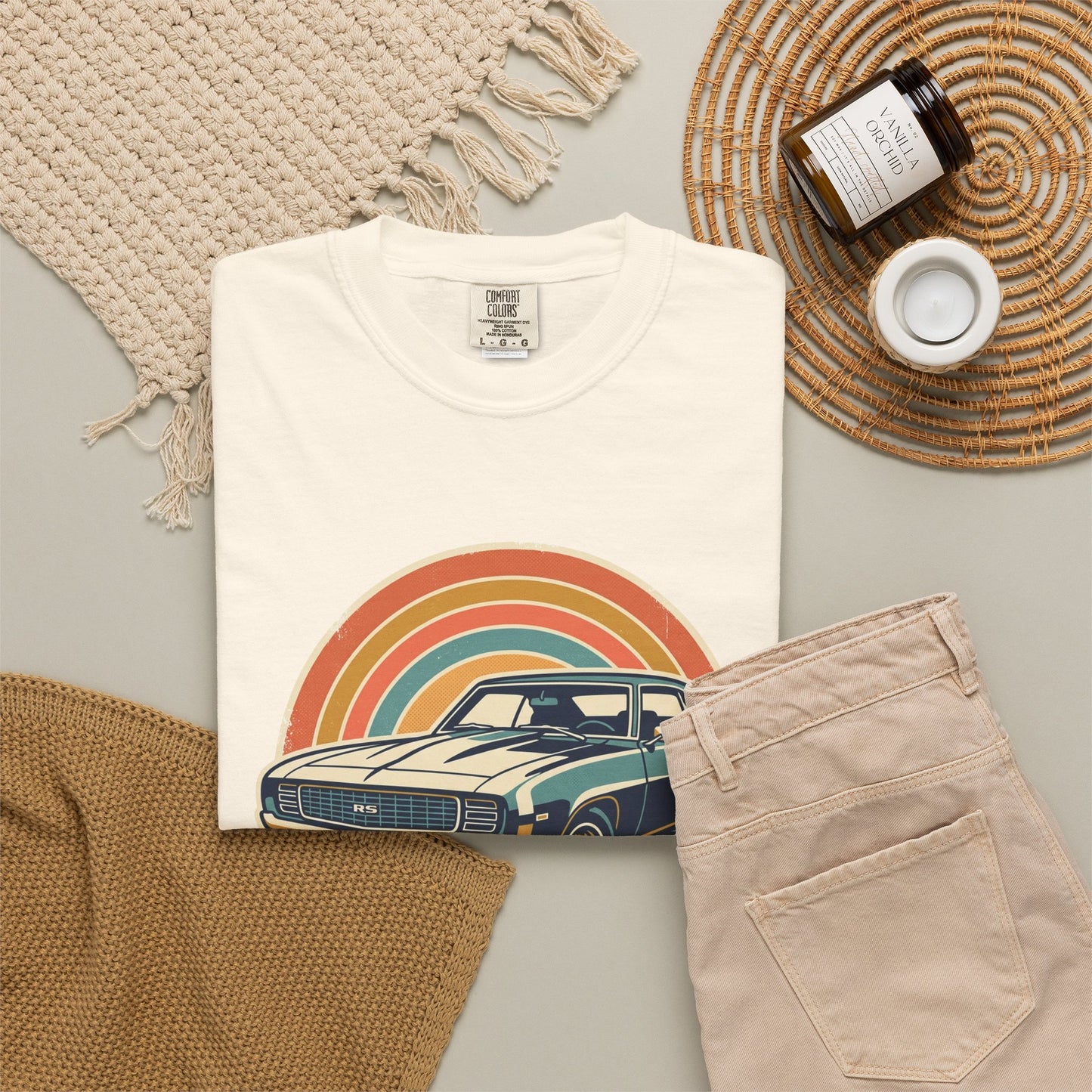 '69 Camaro Retro Muscle Car T-Shirt — Vintage Sunset Classic Car Tee