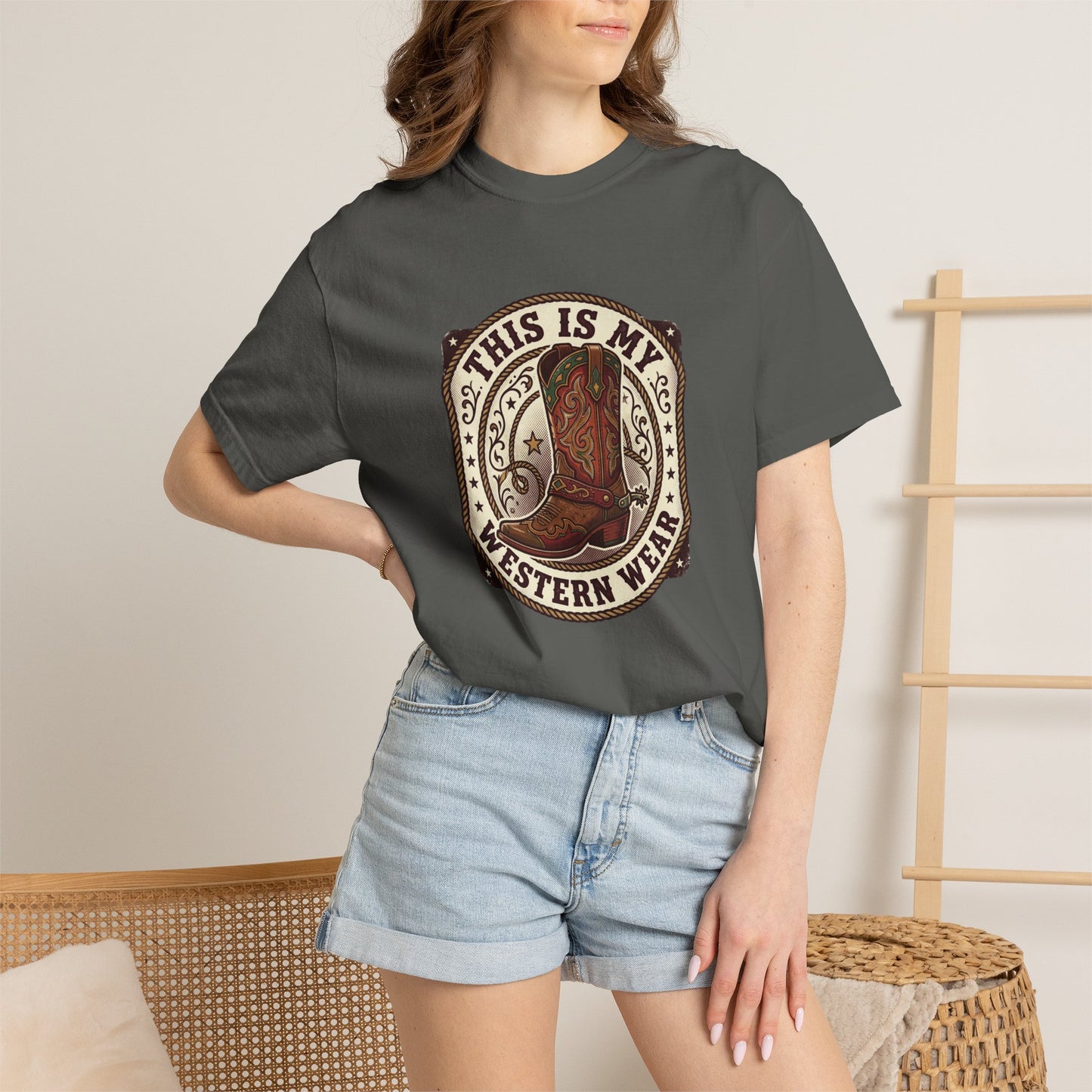 Western Boots Graphic T-Shirt — "This Is My Western Wear" Cowboy Tee