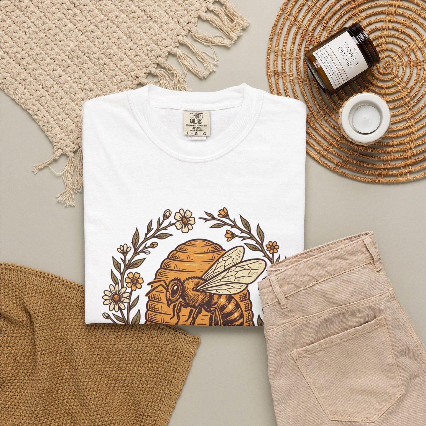 Beekeeper Graphic T-Shirt – 'Hivekeeper' Vintage Bee & Beehive Design