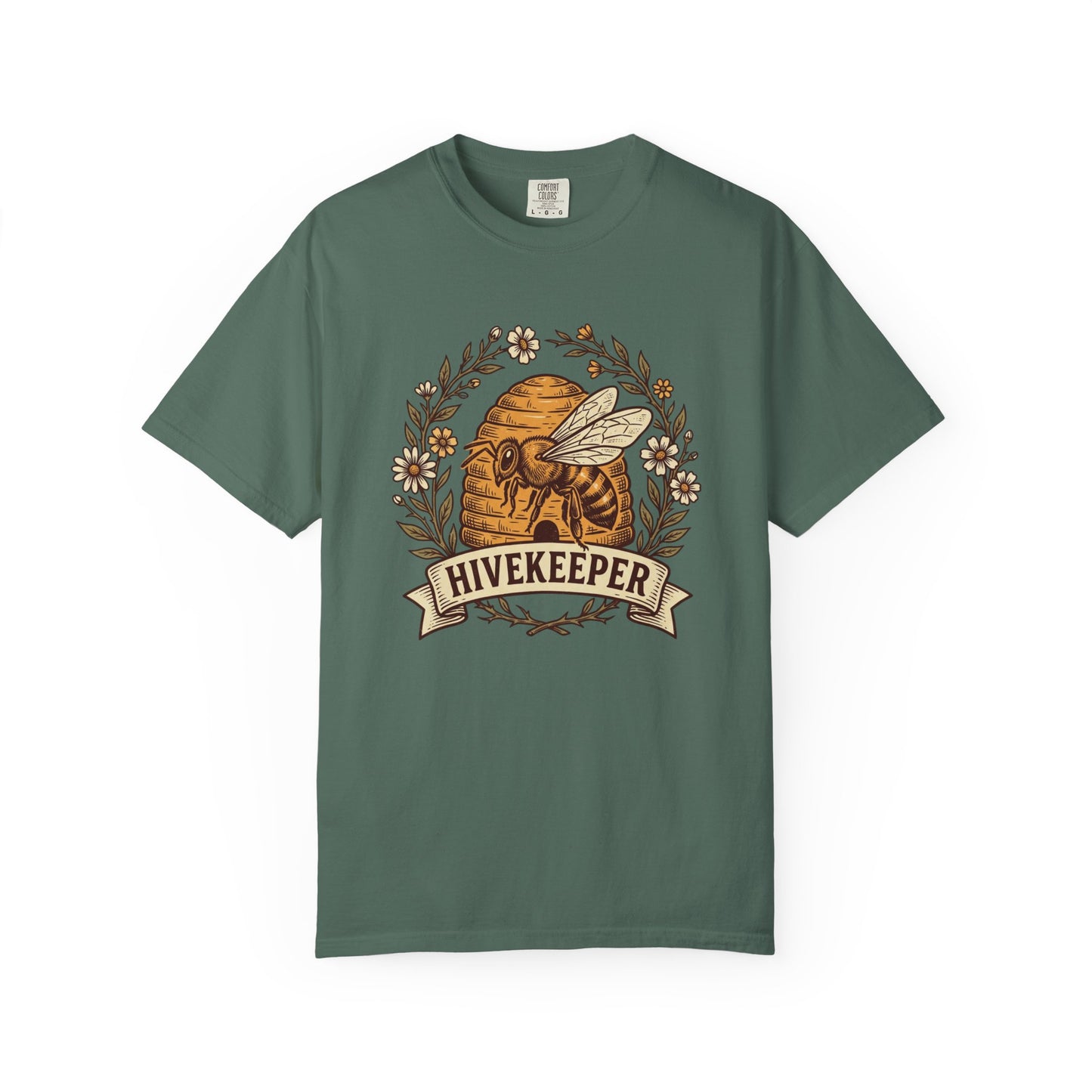 Beekeeper Graphic T-Shirt – 'Hivekeeper' Vintage Bee & Beehive Design