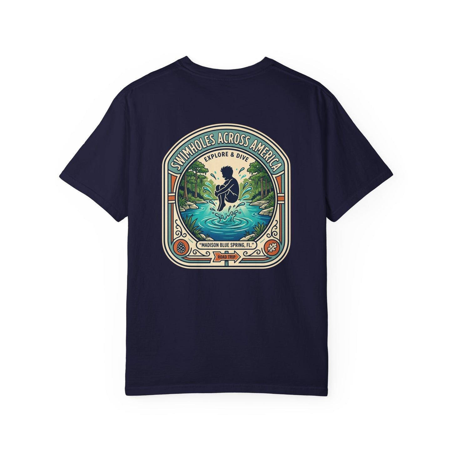 Explore & Dive T-Shirt — 'Swimmules Across America' Retro Swim Graphic Tee
