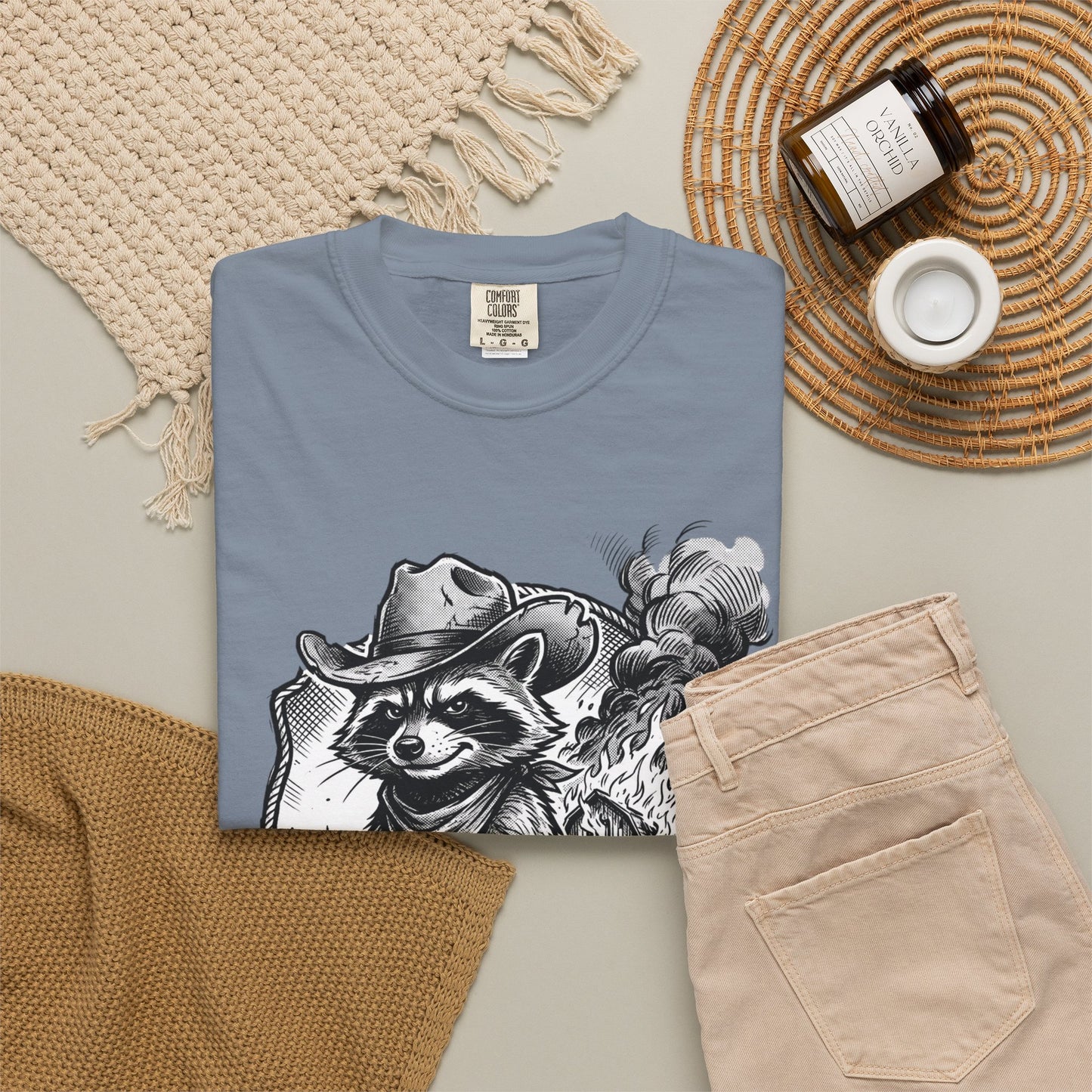 Raccoon Cowboy T‑Shirt — Vintage Western Forest Graphic Tee