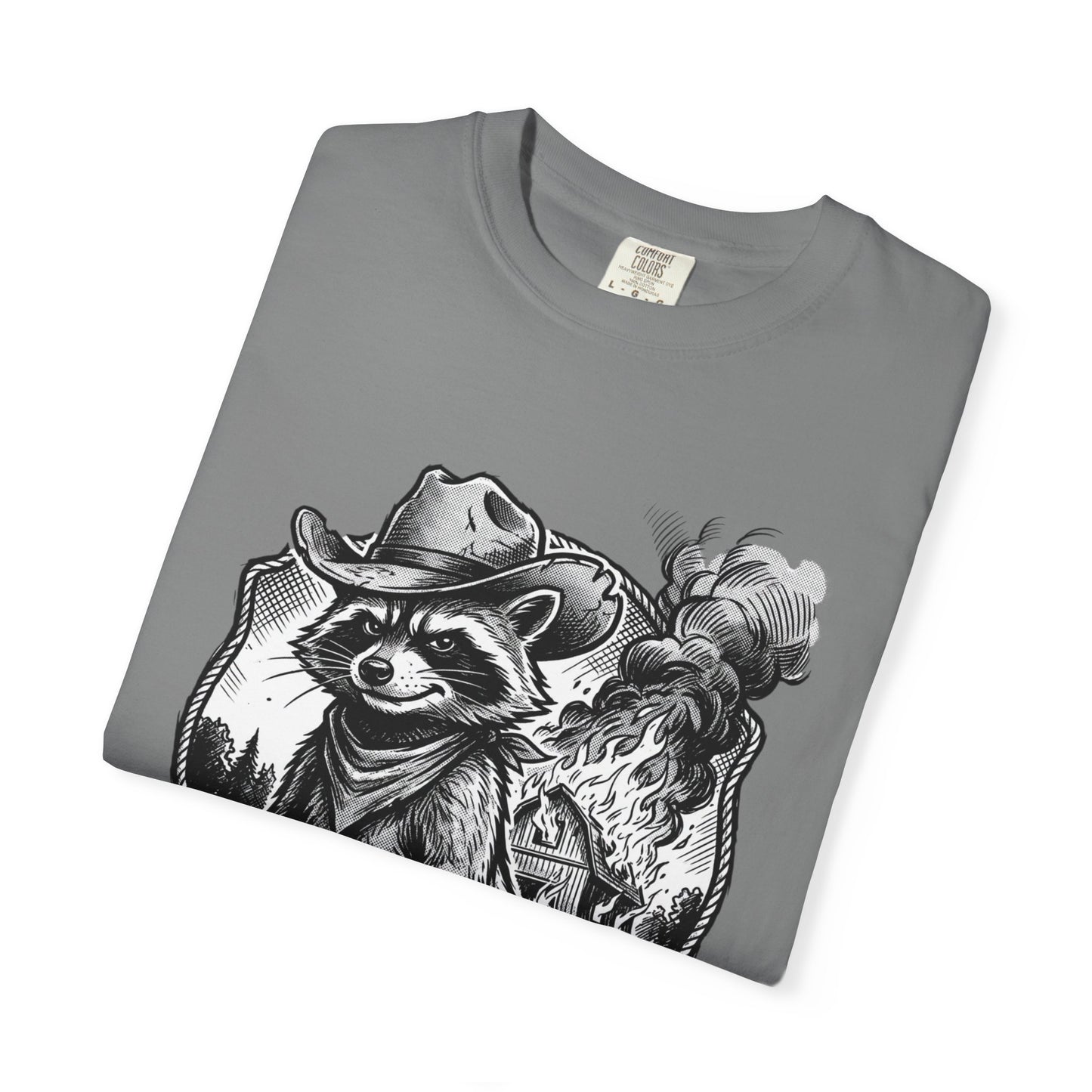 Raccoon Cowboy T‑Shirt — Vintage Western Forest Graphic Tee