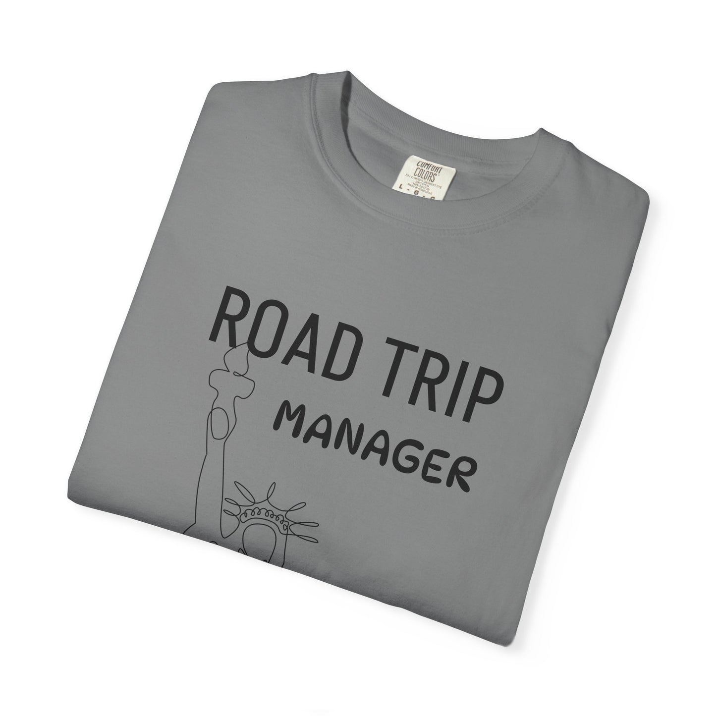 Road Trip Manager T-Shirt — Funny Travel Tee with Retro Line Art