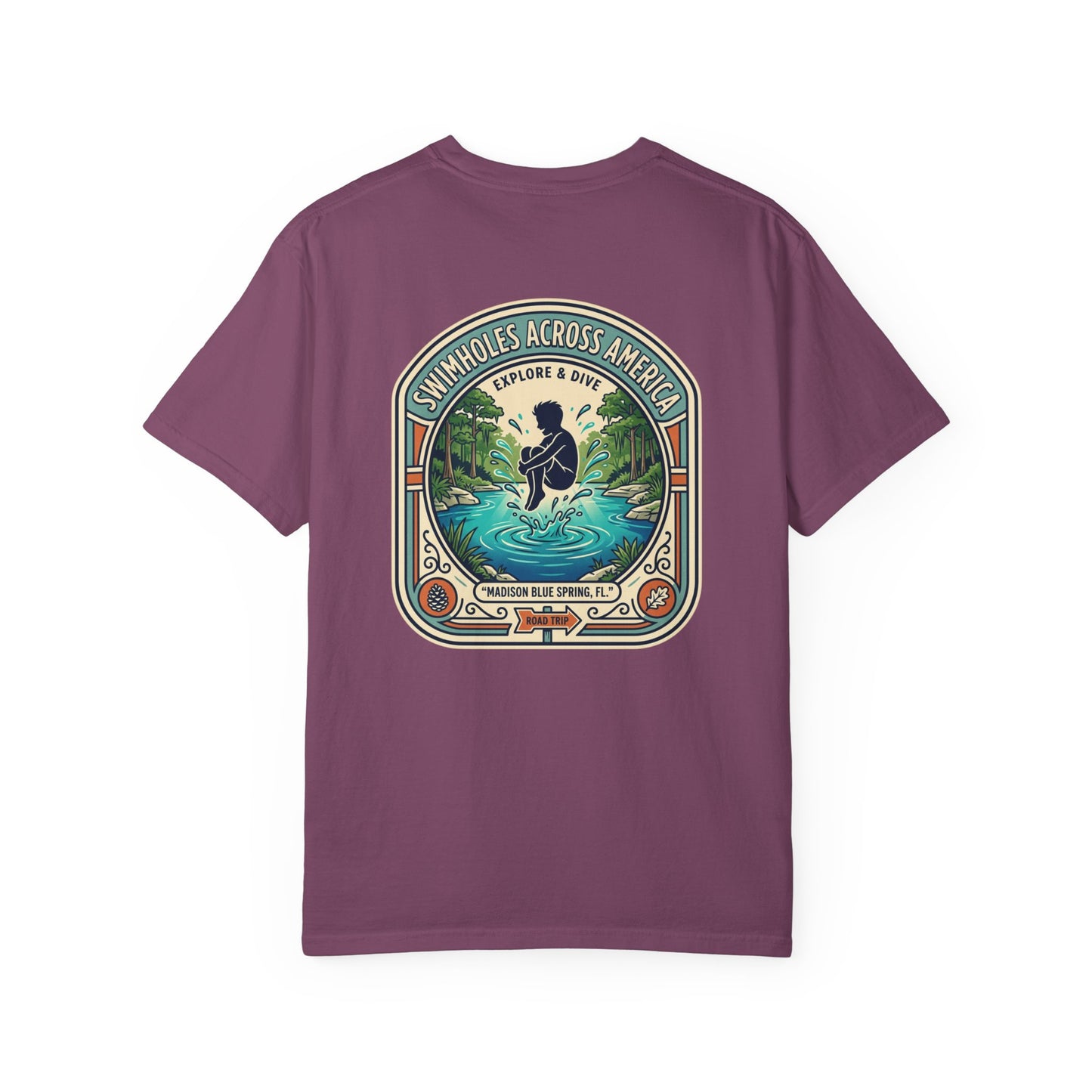Explore & Dive T-Shirt — 'Swimmules Across America' Retro Swim Graphic Tee