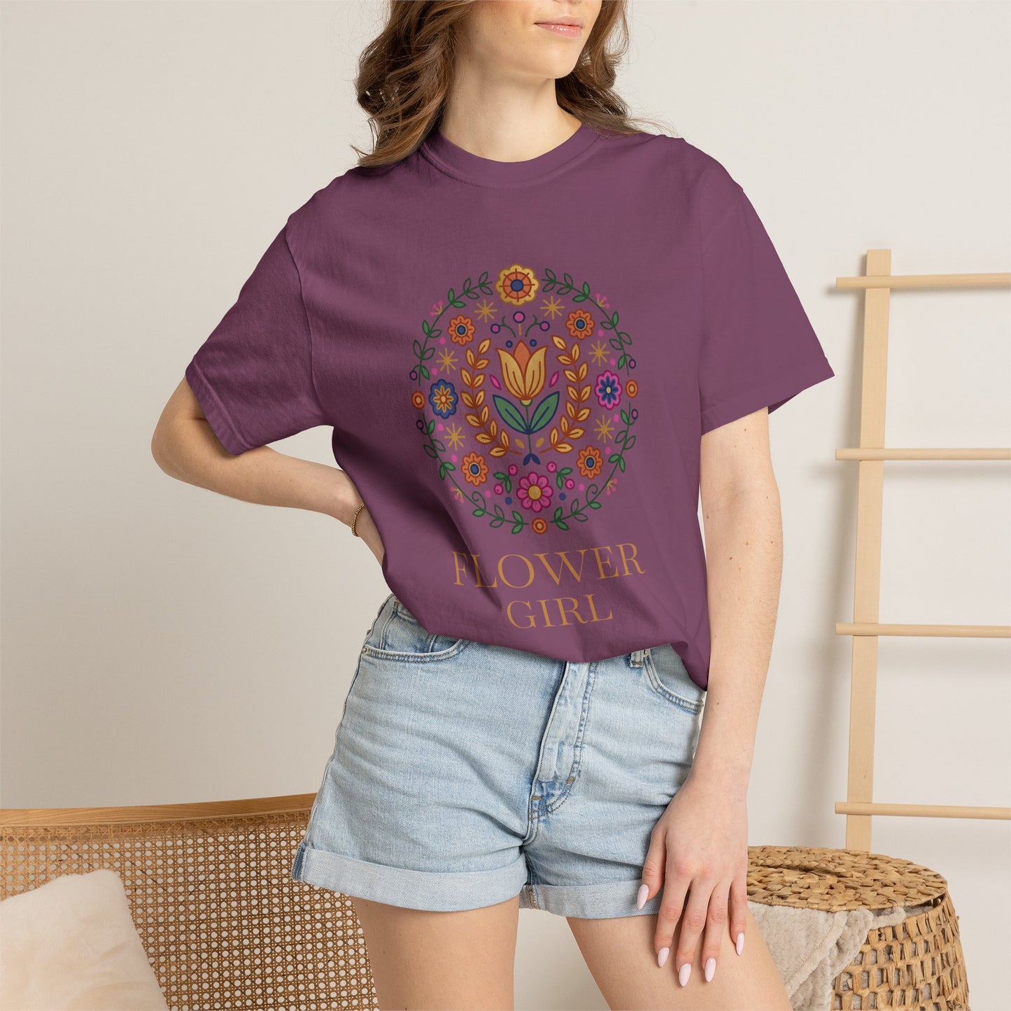 For Flower Lovers T-Shirt — Floral Wreath Nordic Folkart