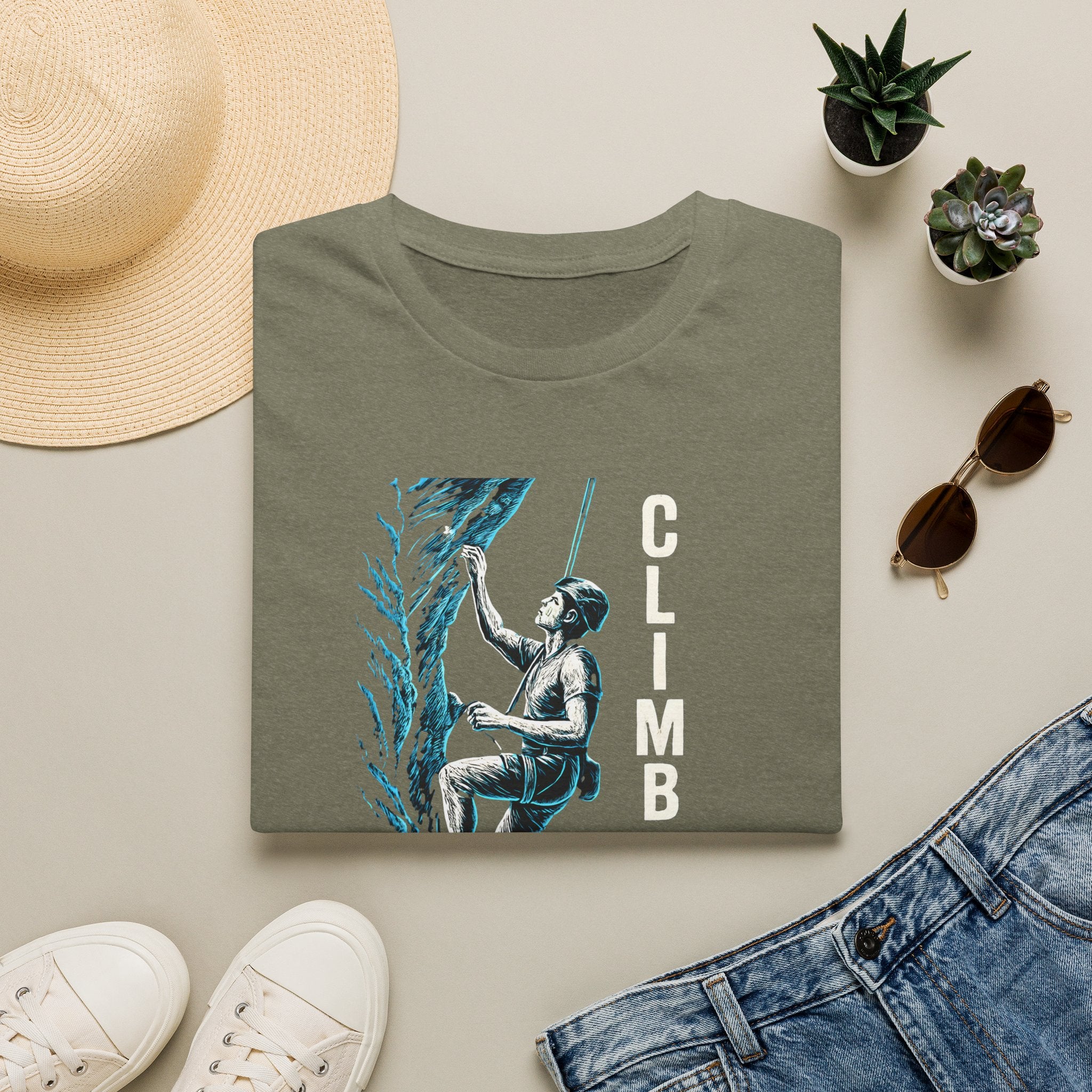 Climber Scaling Cliff T-Shirt
