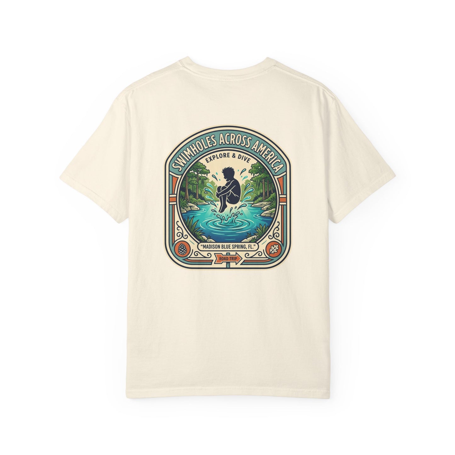 Explore & Dive T-Shirt — 'Swimmules Across America' Retro Swim Graphic Tee