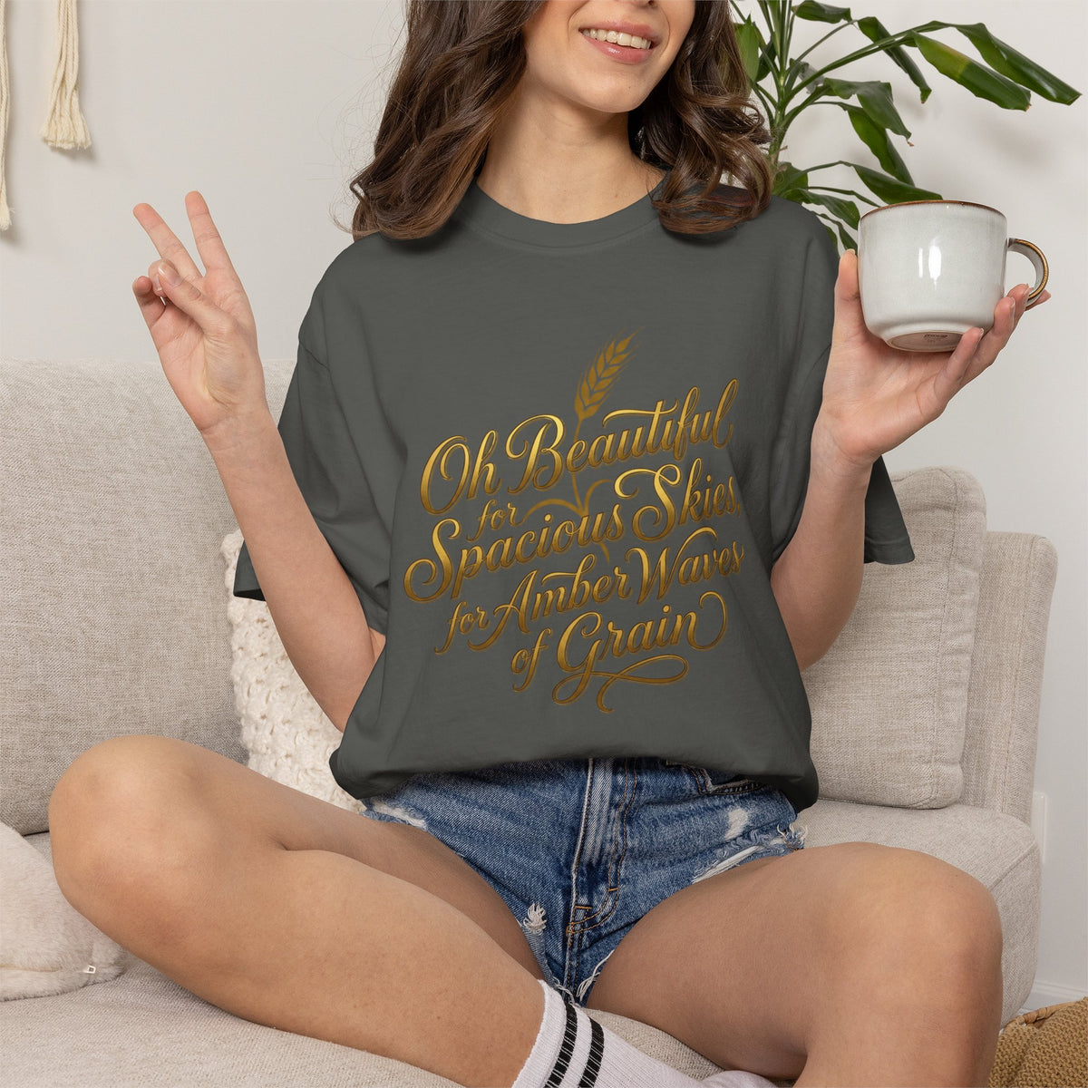 Oh Beautiful For Spacious Skies T-Shirt — Vintage Patriotic Americana Tee