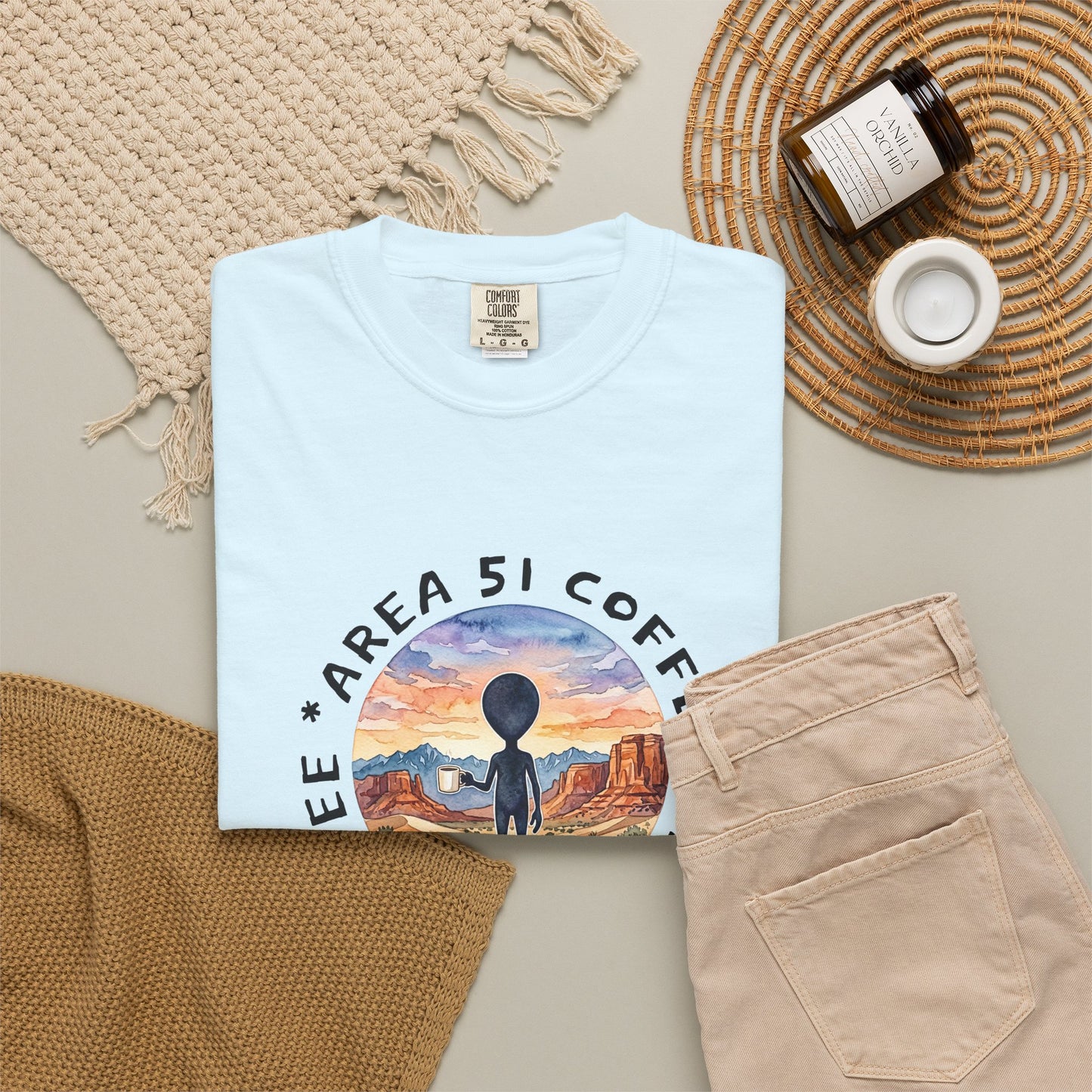 Area 51 Coffee Alien Graphic T-Shirt