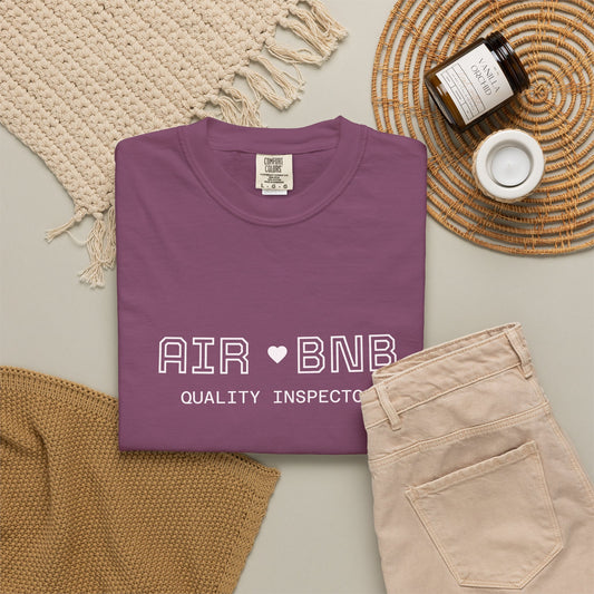 Air BNB Quality Inspector T-Shirt — Vintage Crewneck Tee for Hosts & Travelers