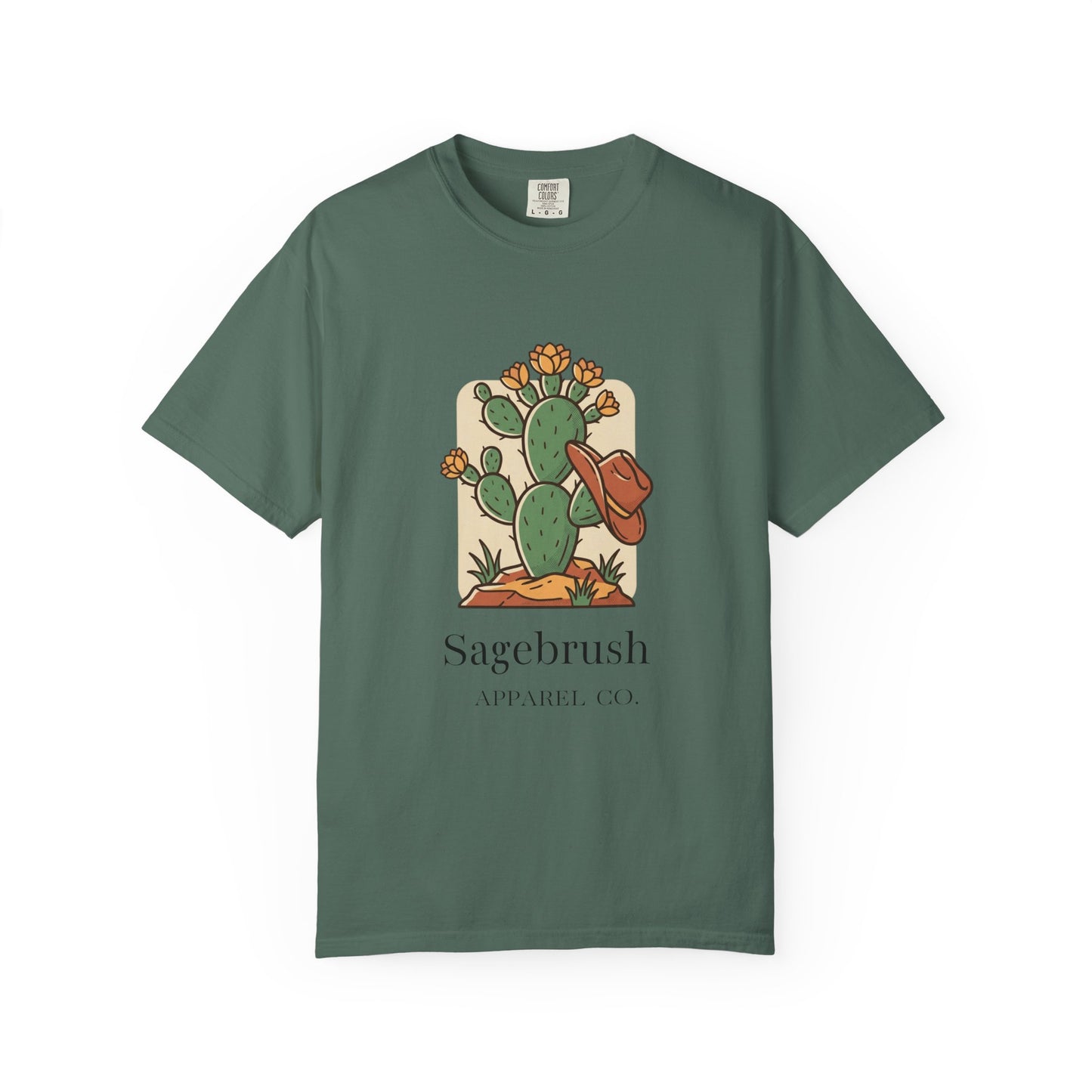 Sagebrush Cactus Graphic T-Shirt — Desert Floral & Cowboy Hat Tee