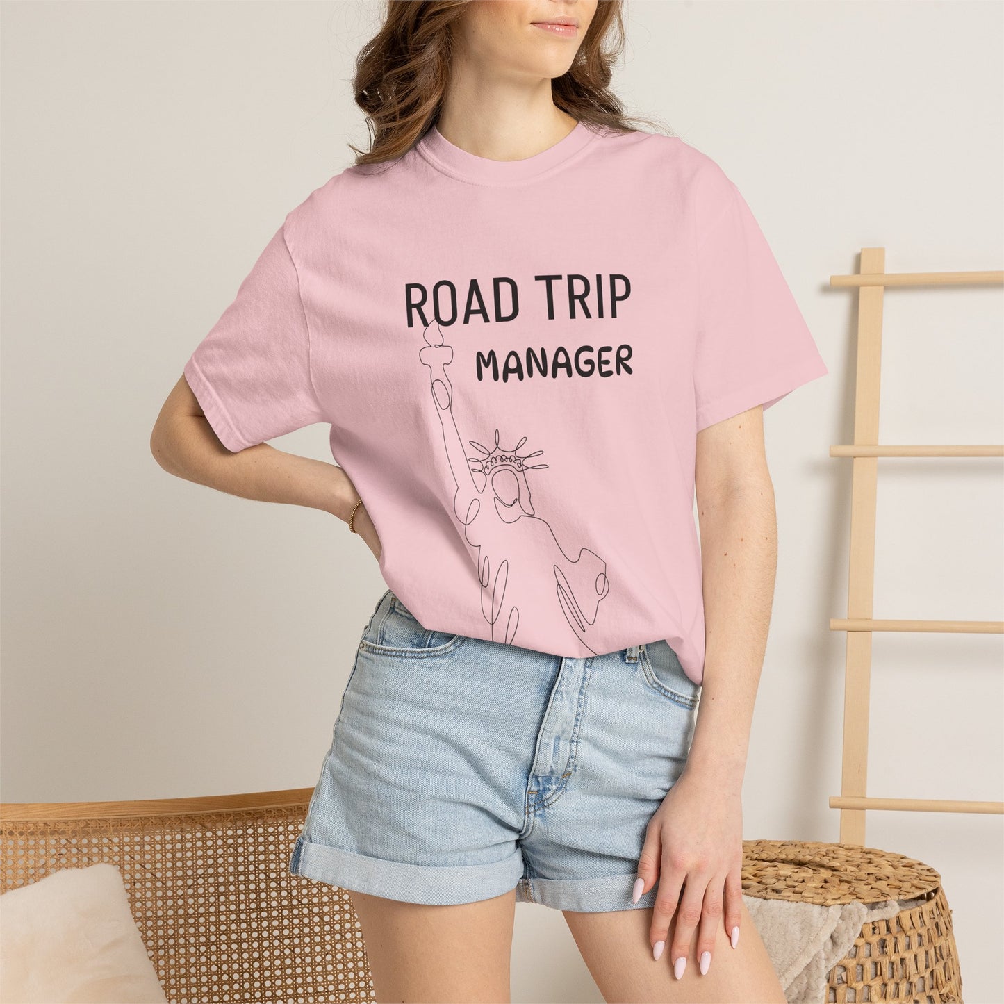 Road Trip Manager T-Shirt — Funny Travel Tee with Retro Line Art