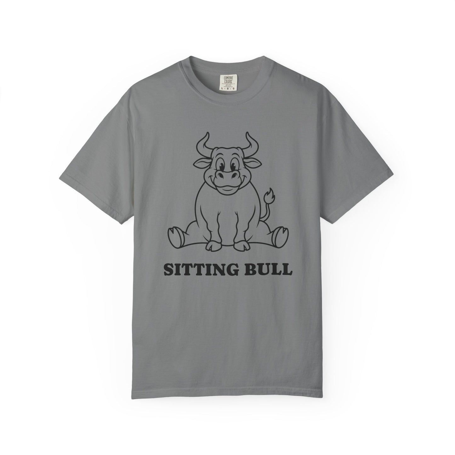 Sitting Bull Cute Cartoon Bull T‑Shirt — Playful Farm Animal Graphic Tee