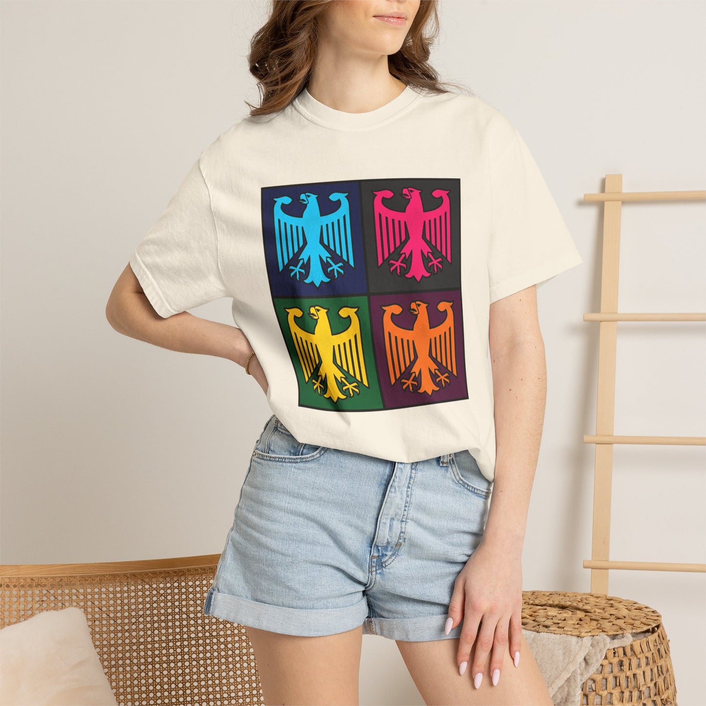 Pop Art Eagle T-Shirt — Colorful Quad Eagle Tee