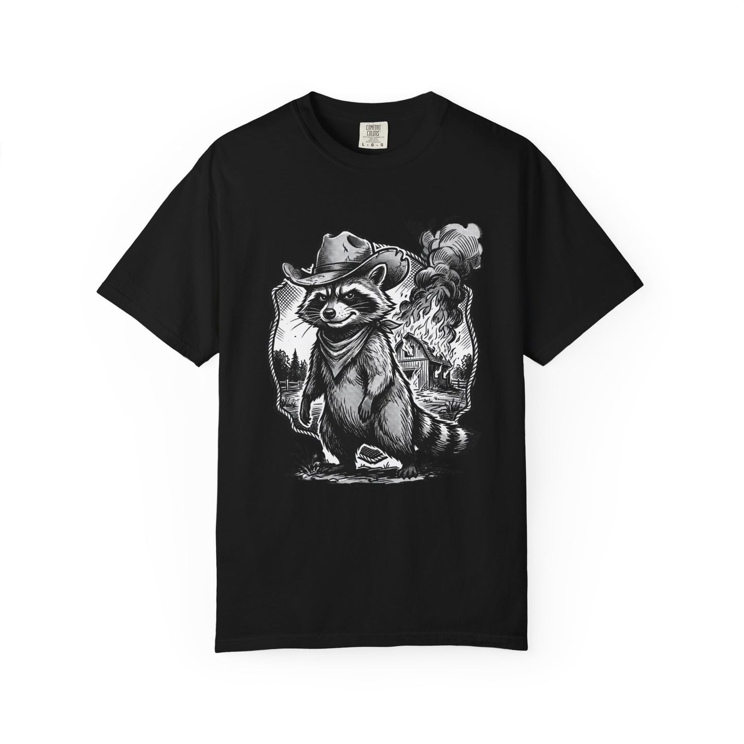 Raccoon Cowboy T‑Shirt — Vintage Western Forest Graphic Tee