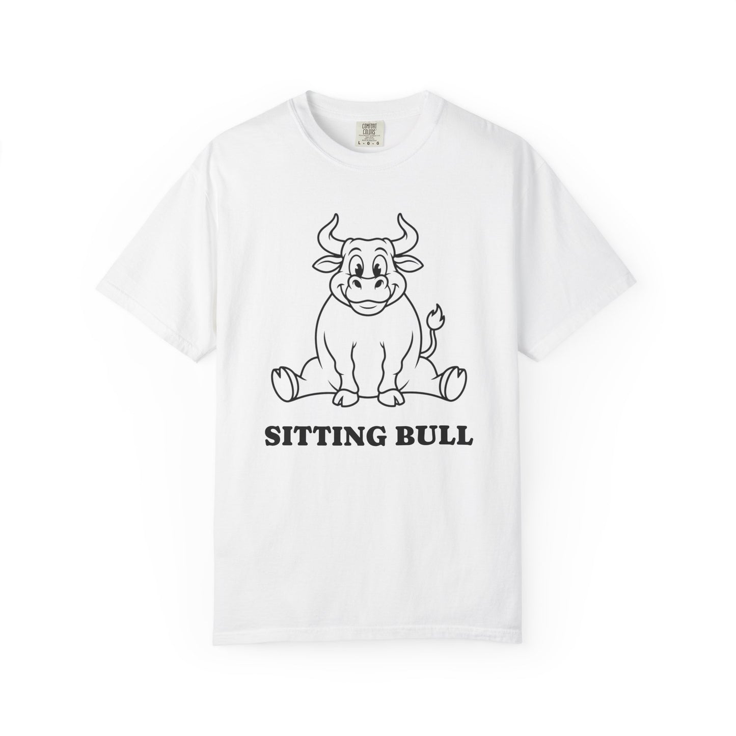 Sitting Bull Cute Cartoon Bull T‑Shirt — Playful Farm Animal Graphic Tee