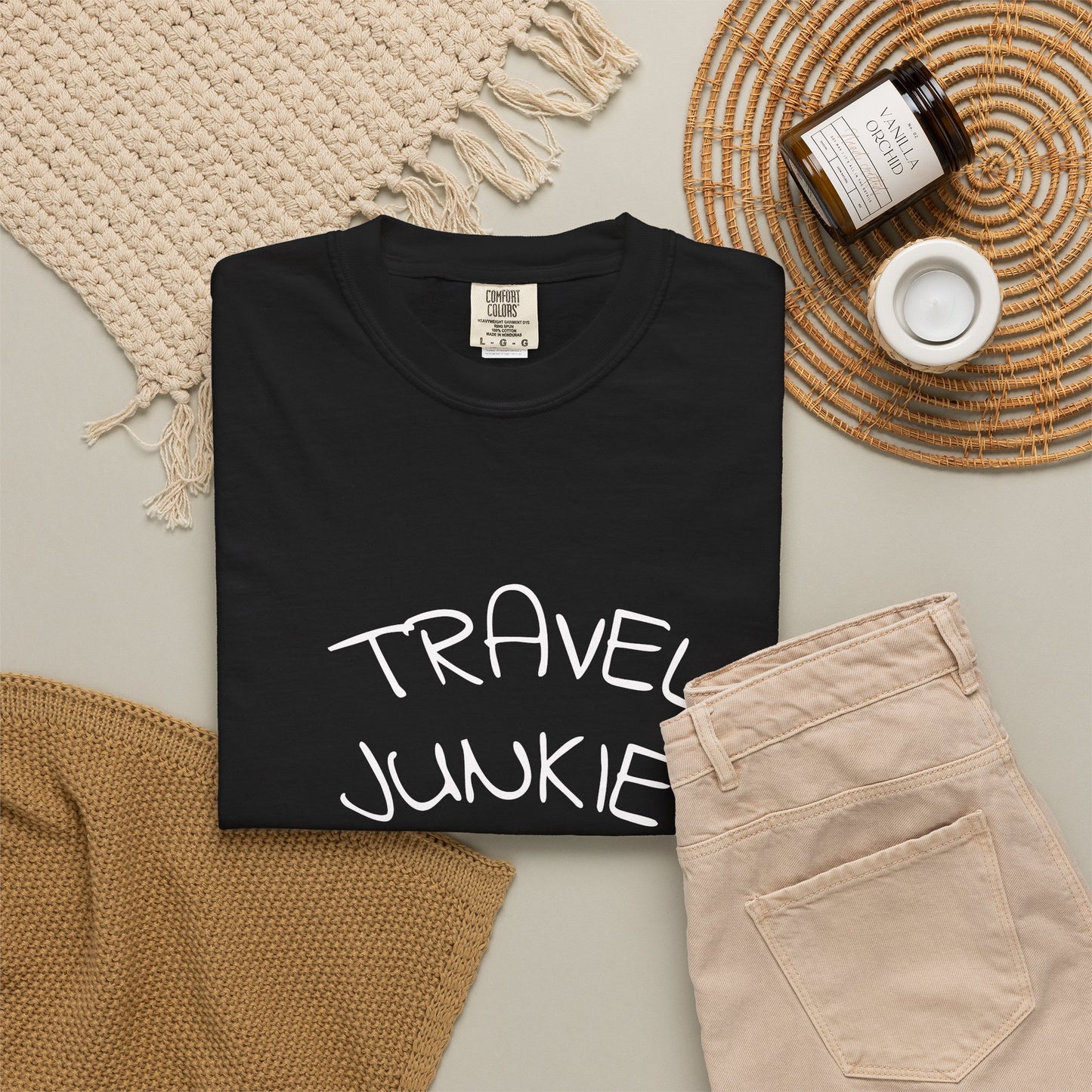 Travel Junkie T-Shirt — Adventure Graphic Tee for Travelers