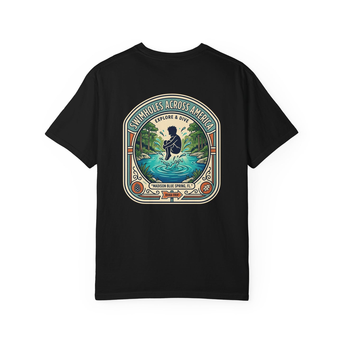 Explore & Dive T-Shirt — 'Swimmules Across America' Retro Swim Graphic Tee