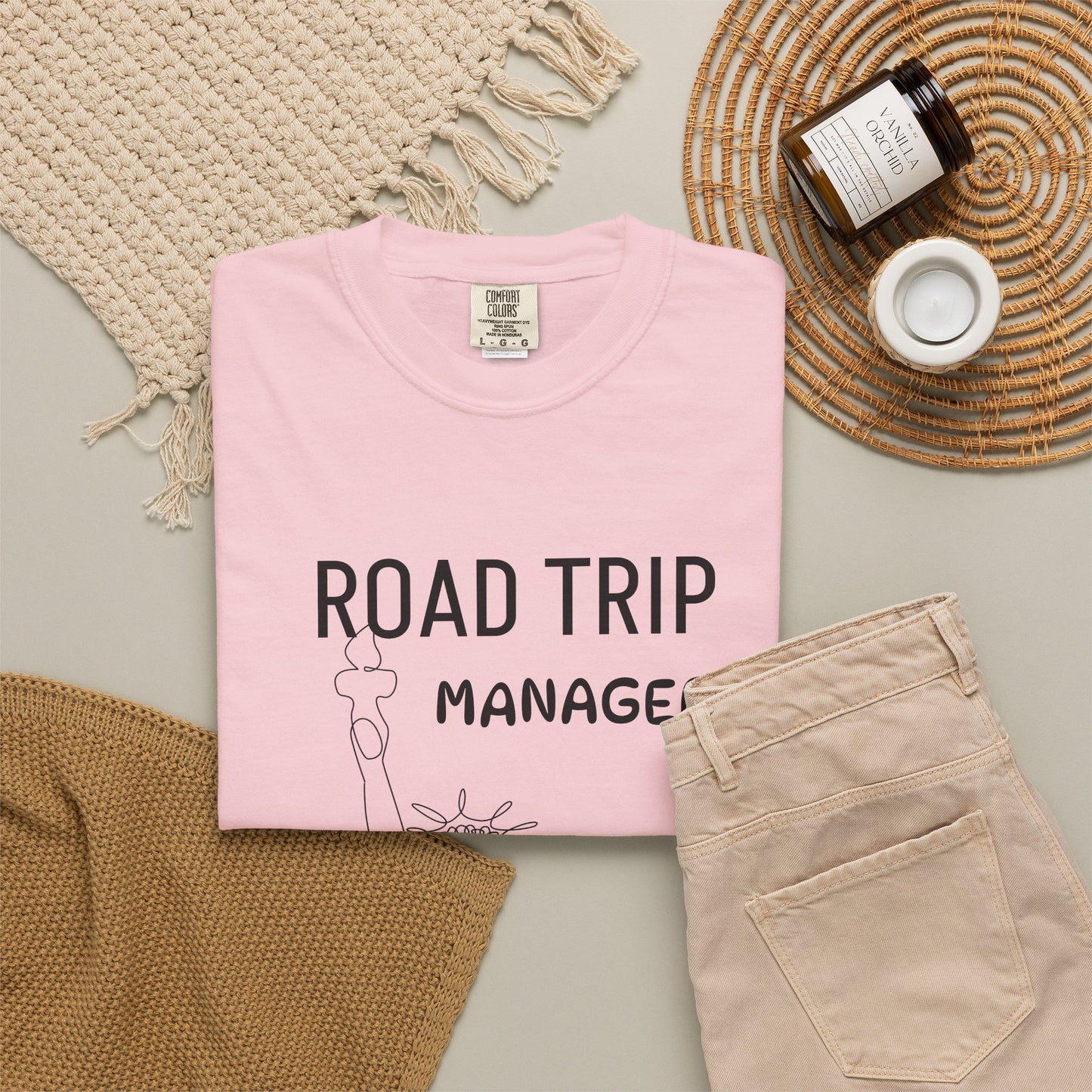 Road Trip Manager T-Shirt — Funny Travel Tee with Retro Line Art