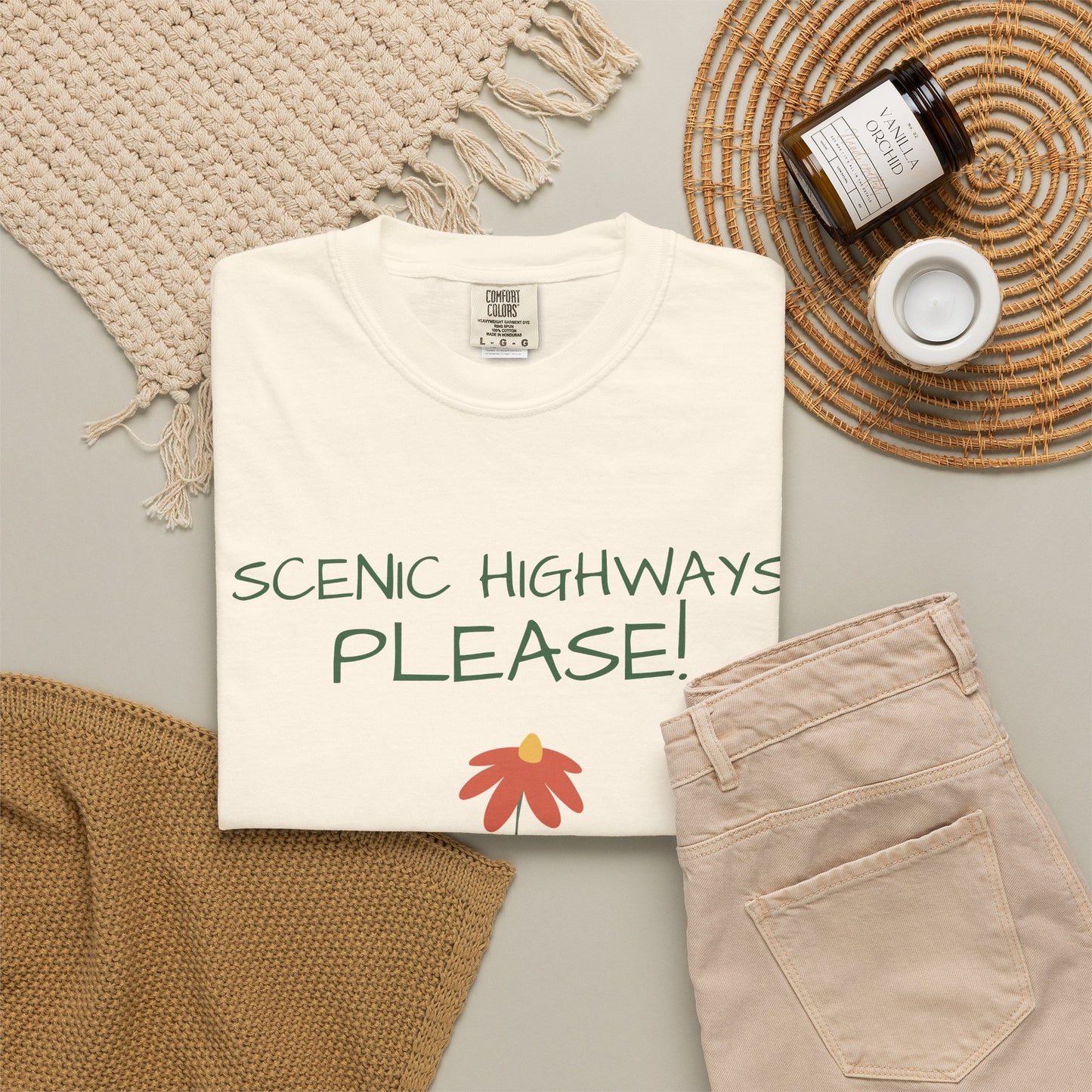 Scenic Highways Please! T-Shirt — Floral Travel Roadtrip Tee or