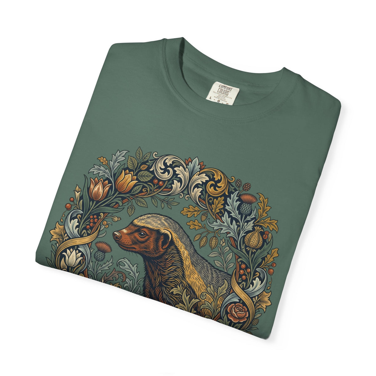 Dog Floral Circle T-Shirt — Botanical Labrador Graphic Tee