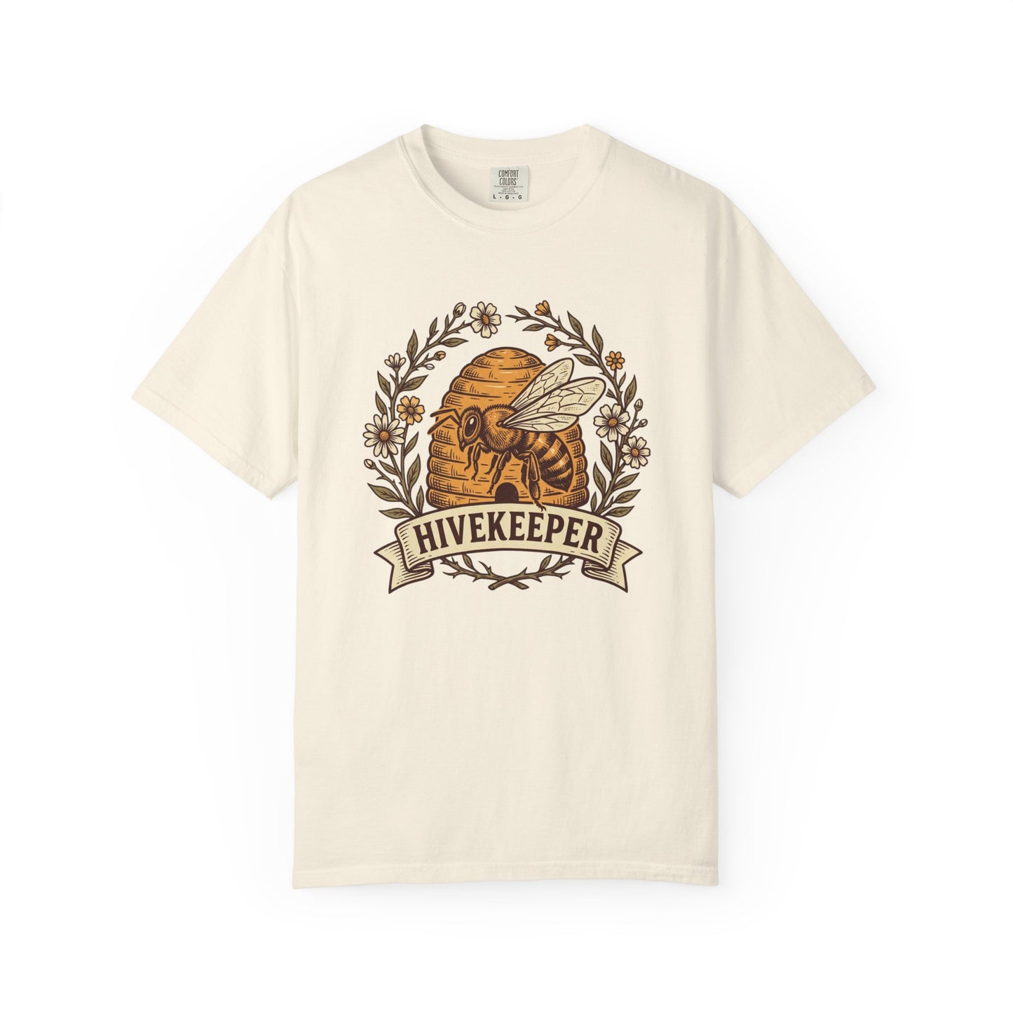 Beekeeper Graphic T-Shirt – 'Hivekeeper' Vintage Bee & Beehive Design