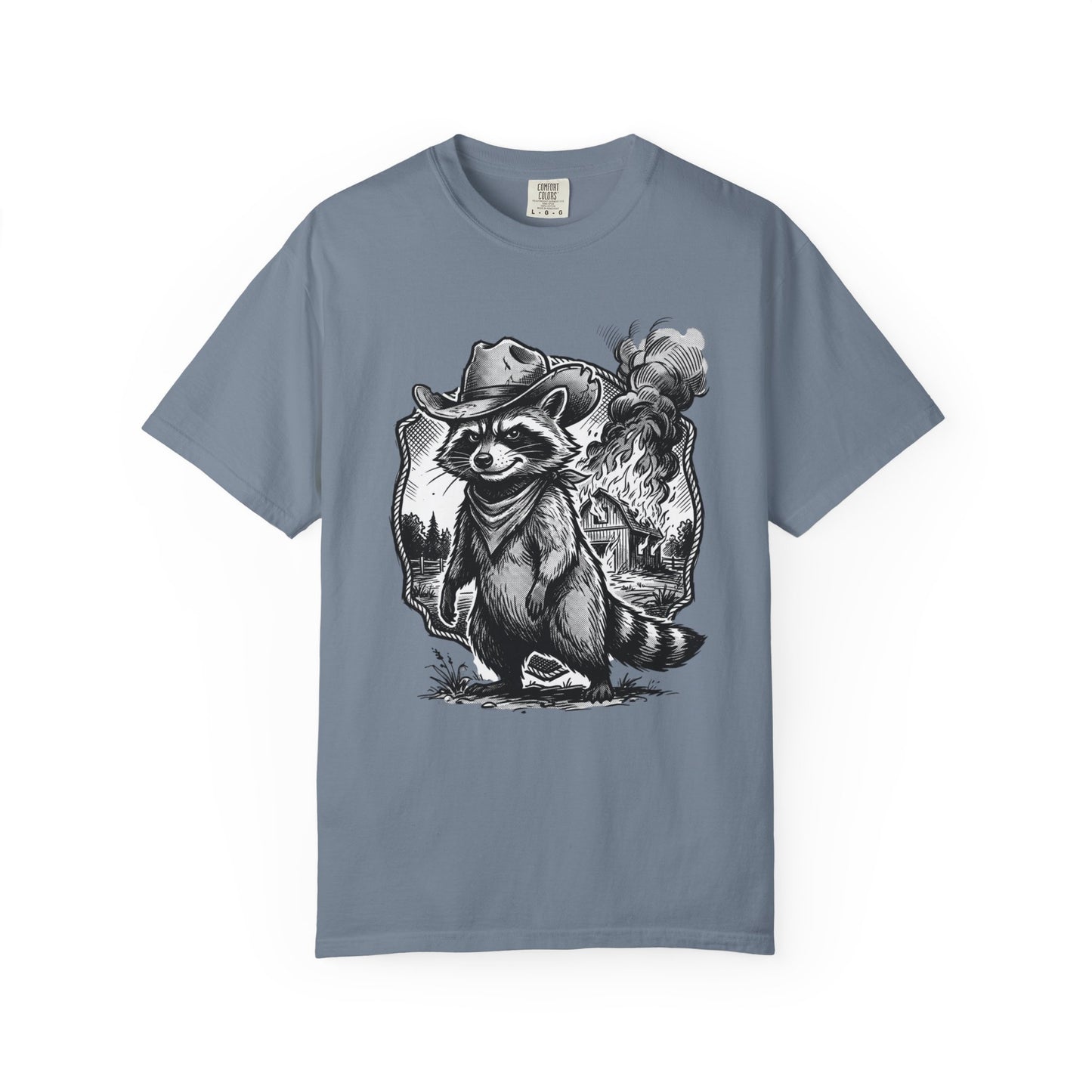 Raccoon Cowboy T‑Shirt — Vintage Western Forest Graphic Tee