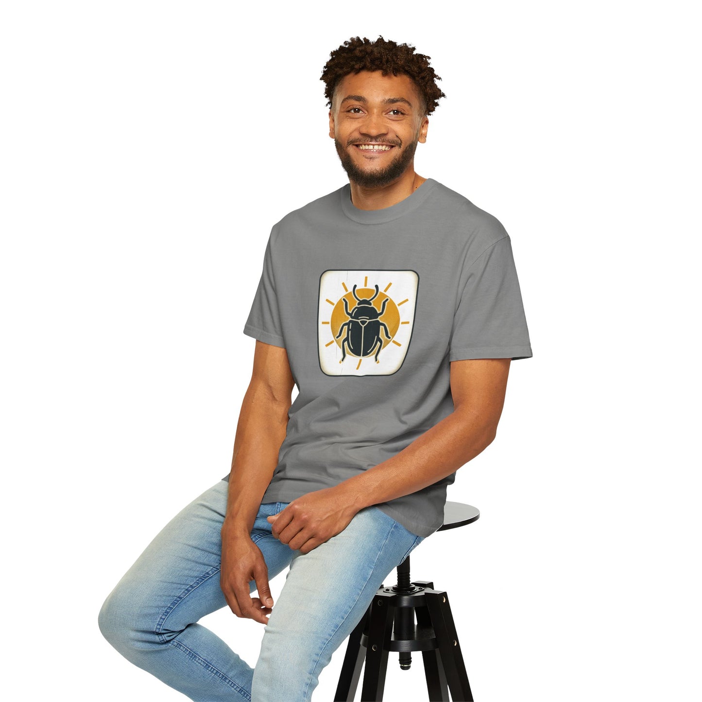 Scarabs & Sun Graphic T-Shirt — Egyptian Beetle Nature Tee