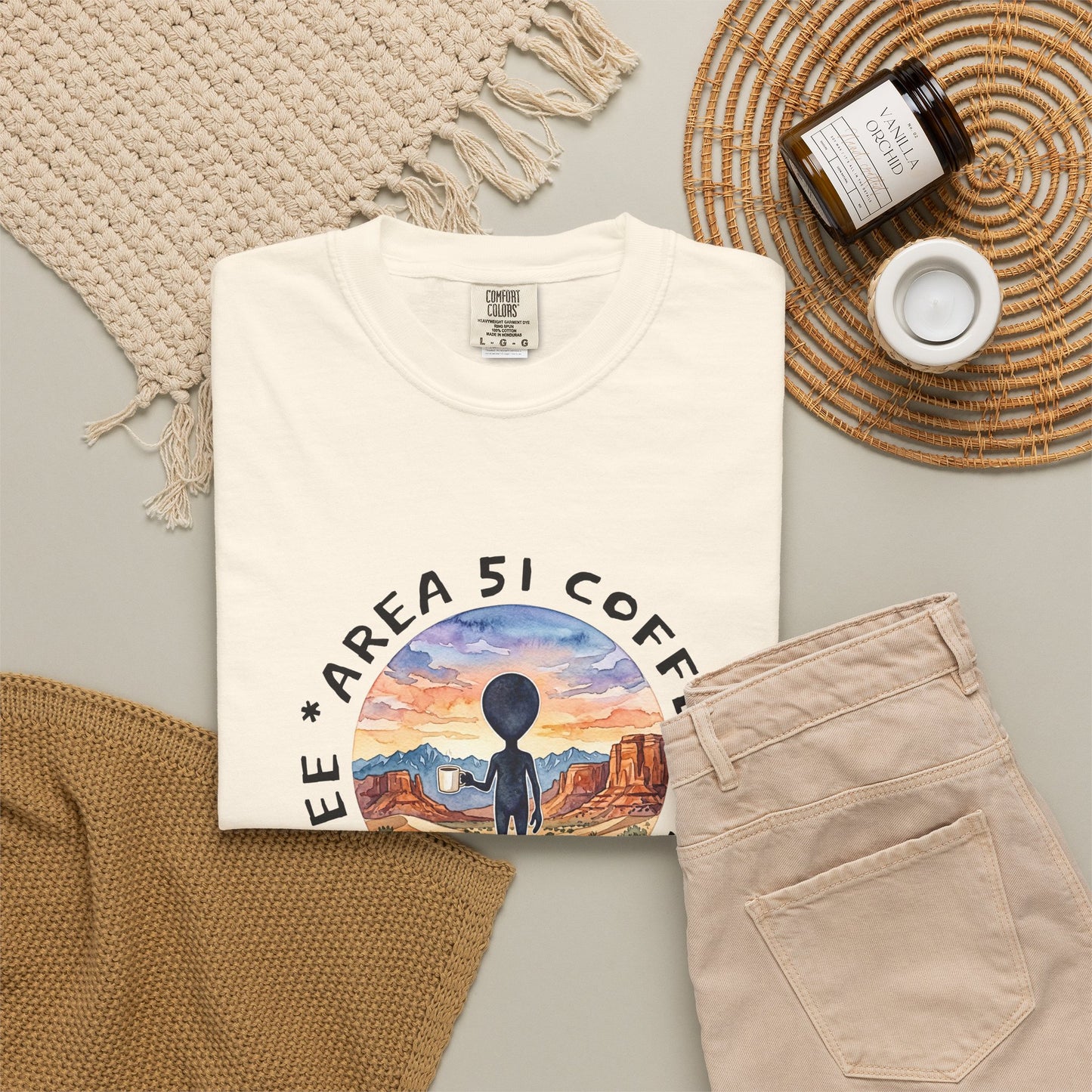 Area 51 Coffee Alien Graphic T-Shirt