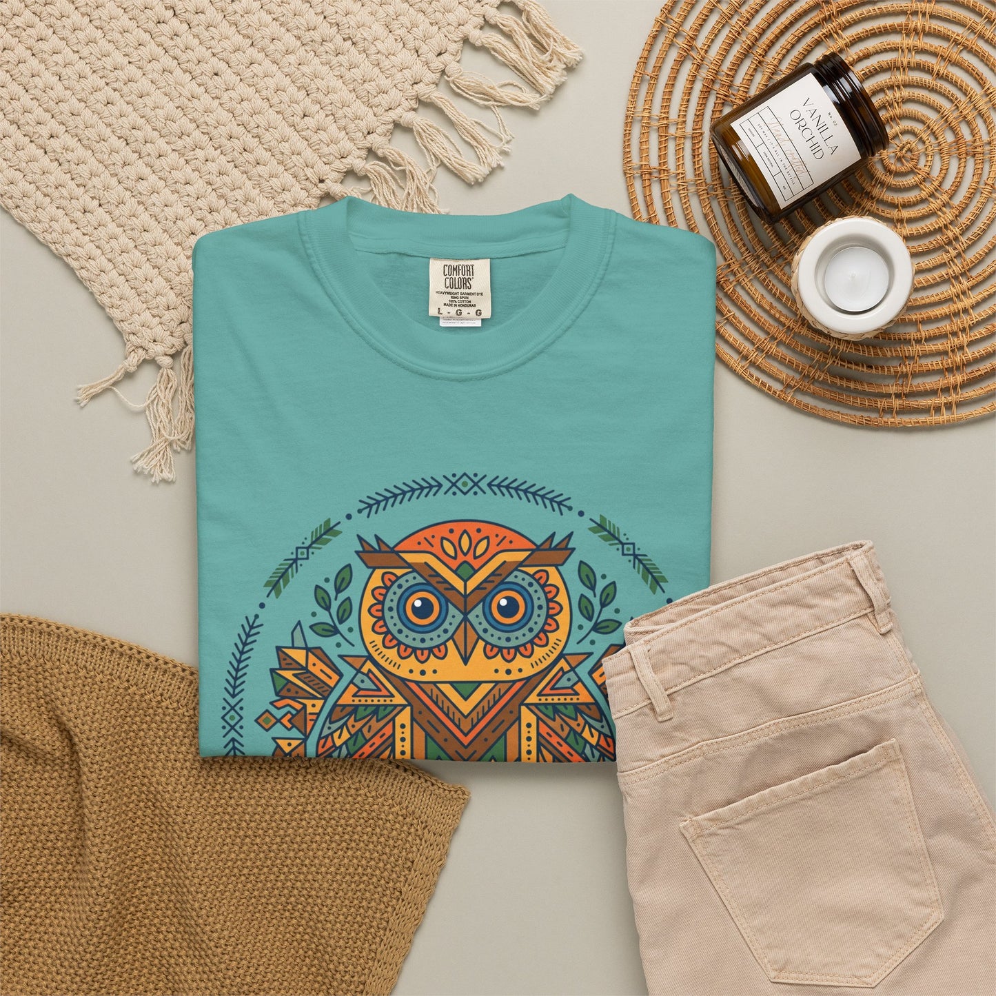 Boho Tribal Owl T-Shirt — Geometric Owl Graphic Tee