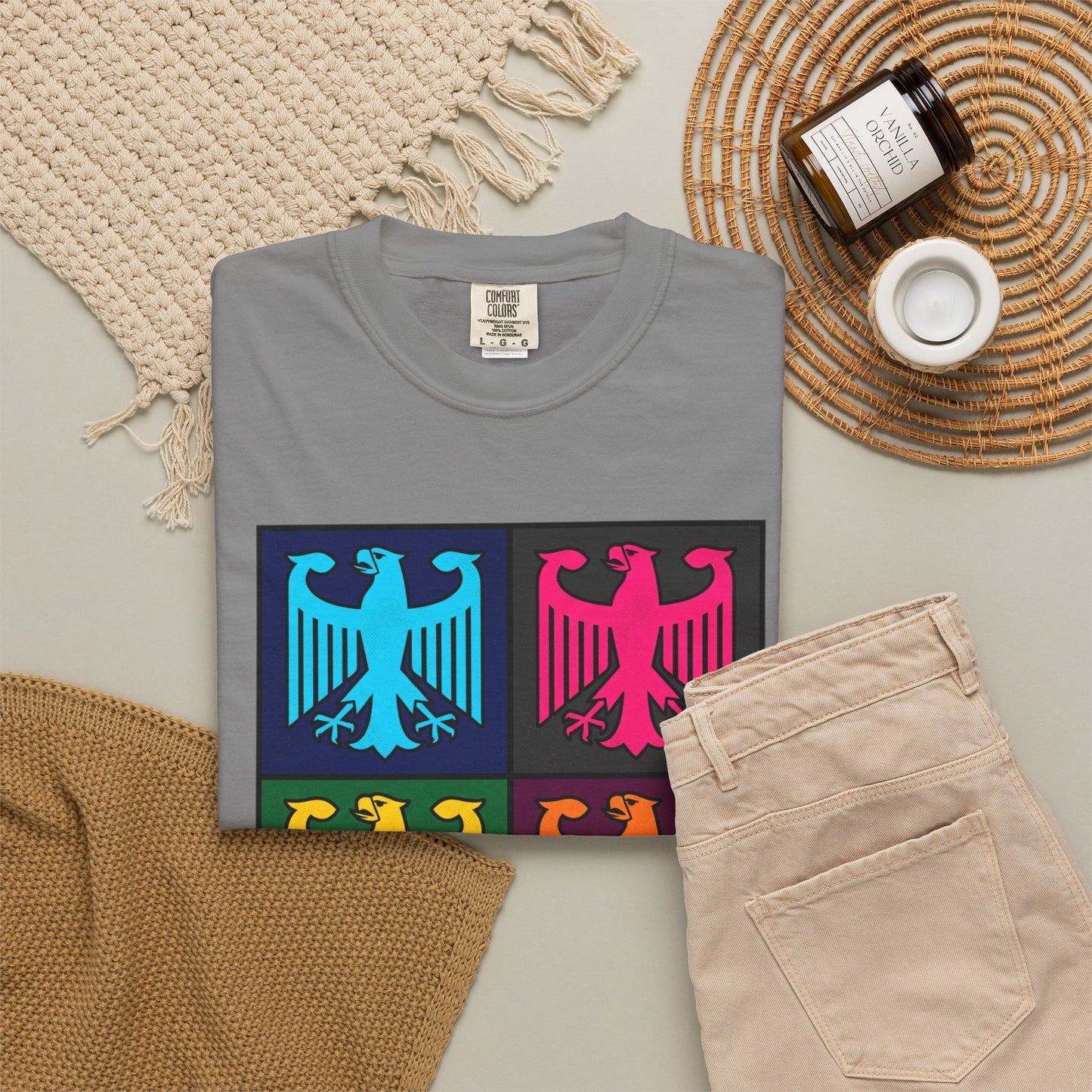 Pop Art Eagle T-Shirt — Colorful Quad Eagle Tee